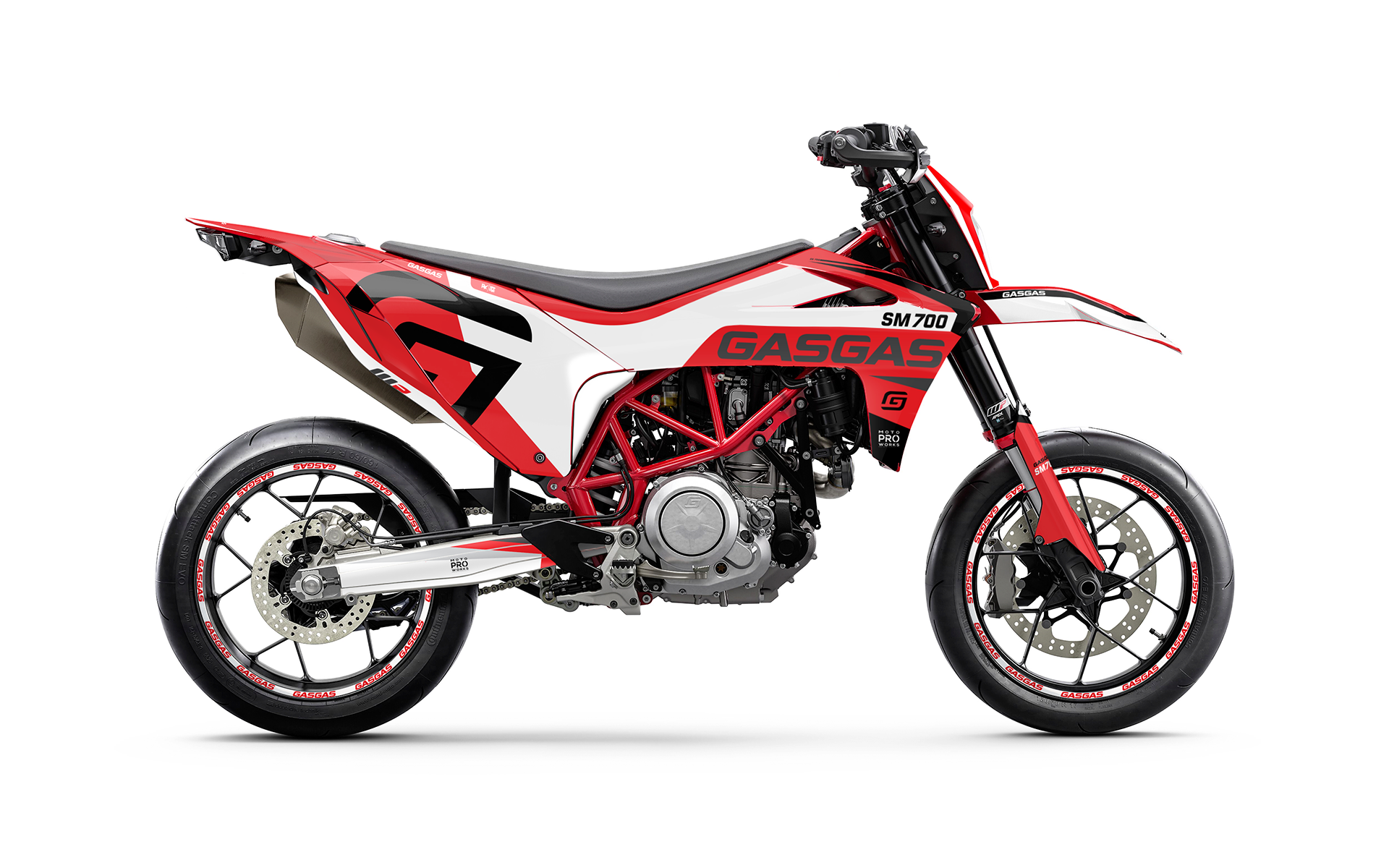 GASGAS SM 700 GRAPHICS - "Torque" (White/Red) - MotoProWorks