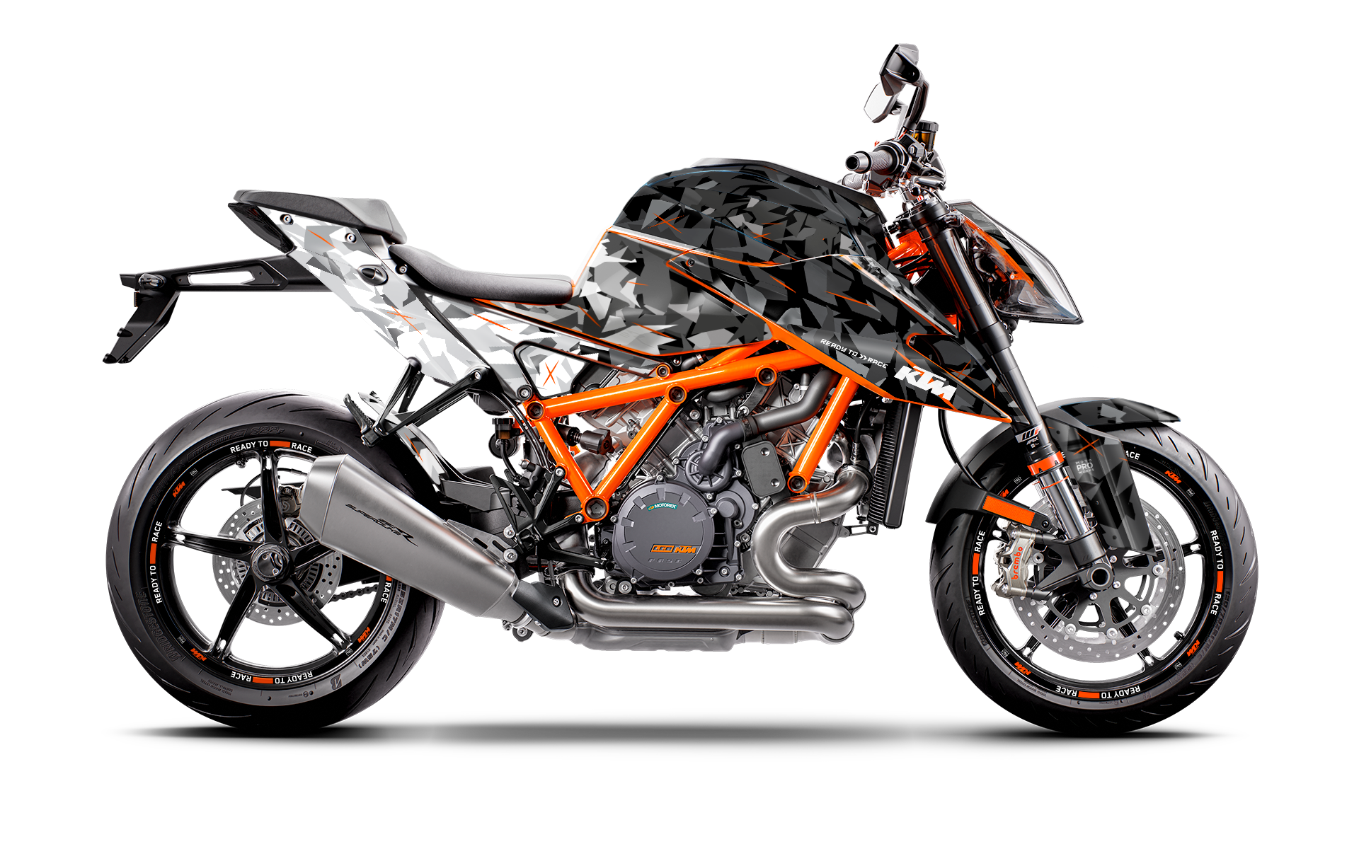 KTM 1290 Super Duke R KITS DÉCO - « Flake » (Noir/Blanc)