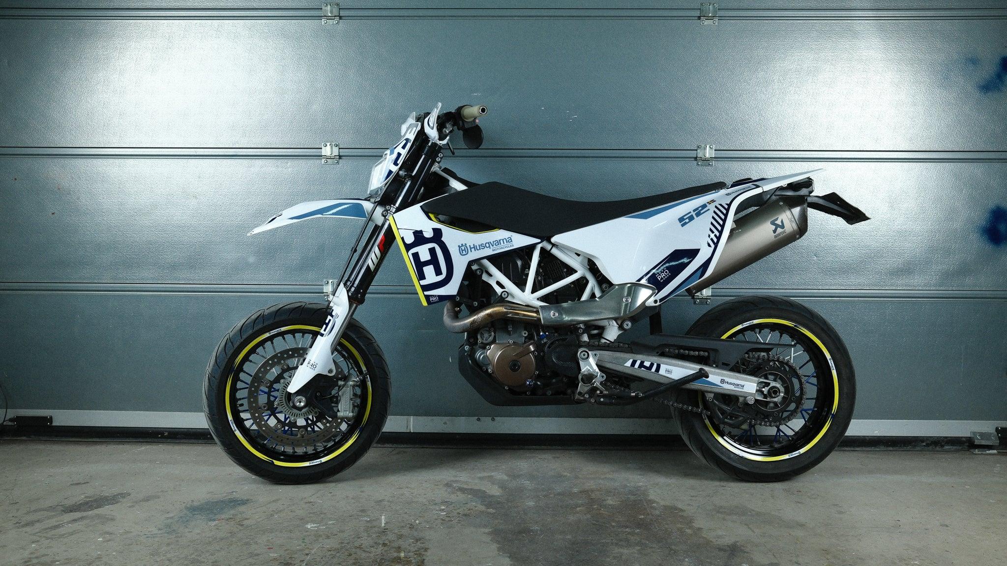Husqvarna 701 Enduro Graphics - "FACTOR" (White/blue) - MotoProWorks
