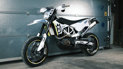 Husqvarna 701 Enduro Graphics - "FACTOR" (White/blue) - MotoProWorks