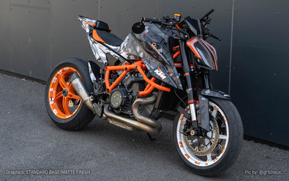 KTM 1290 Super Duke R KITS DÉCO - « Flake » (Noir/Blanc)