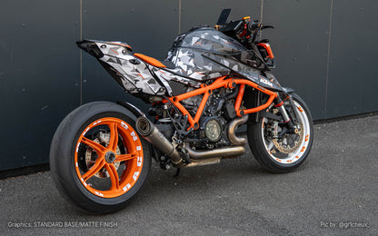 KTM 1290 Super Duke R KITS DÉCO - « Flake » (Noir/Blanc)