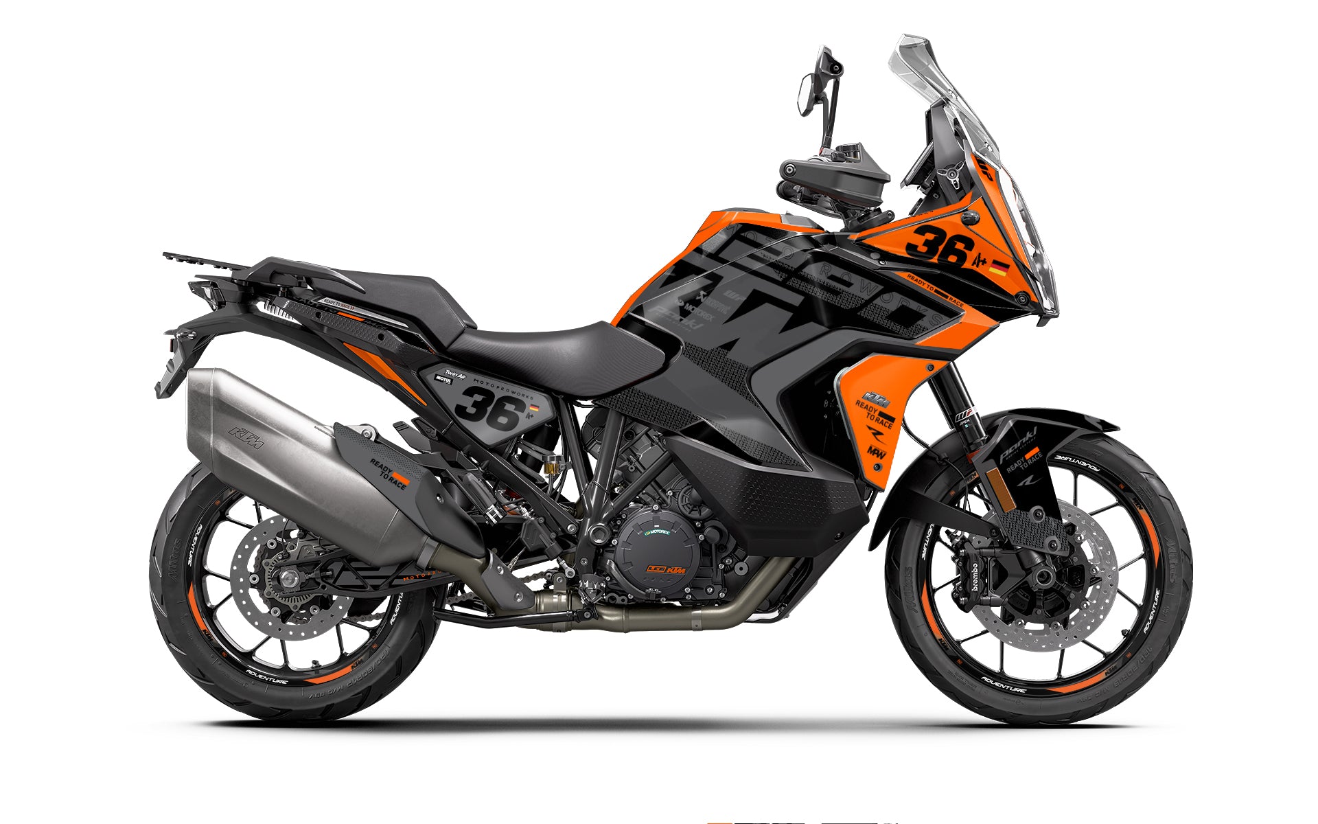 KTM 1290 Super Adventure GRAPHICS - "Frontier" (Black/Orange) - MotoProWorks