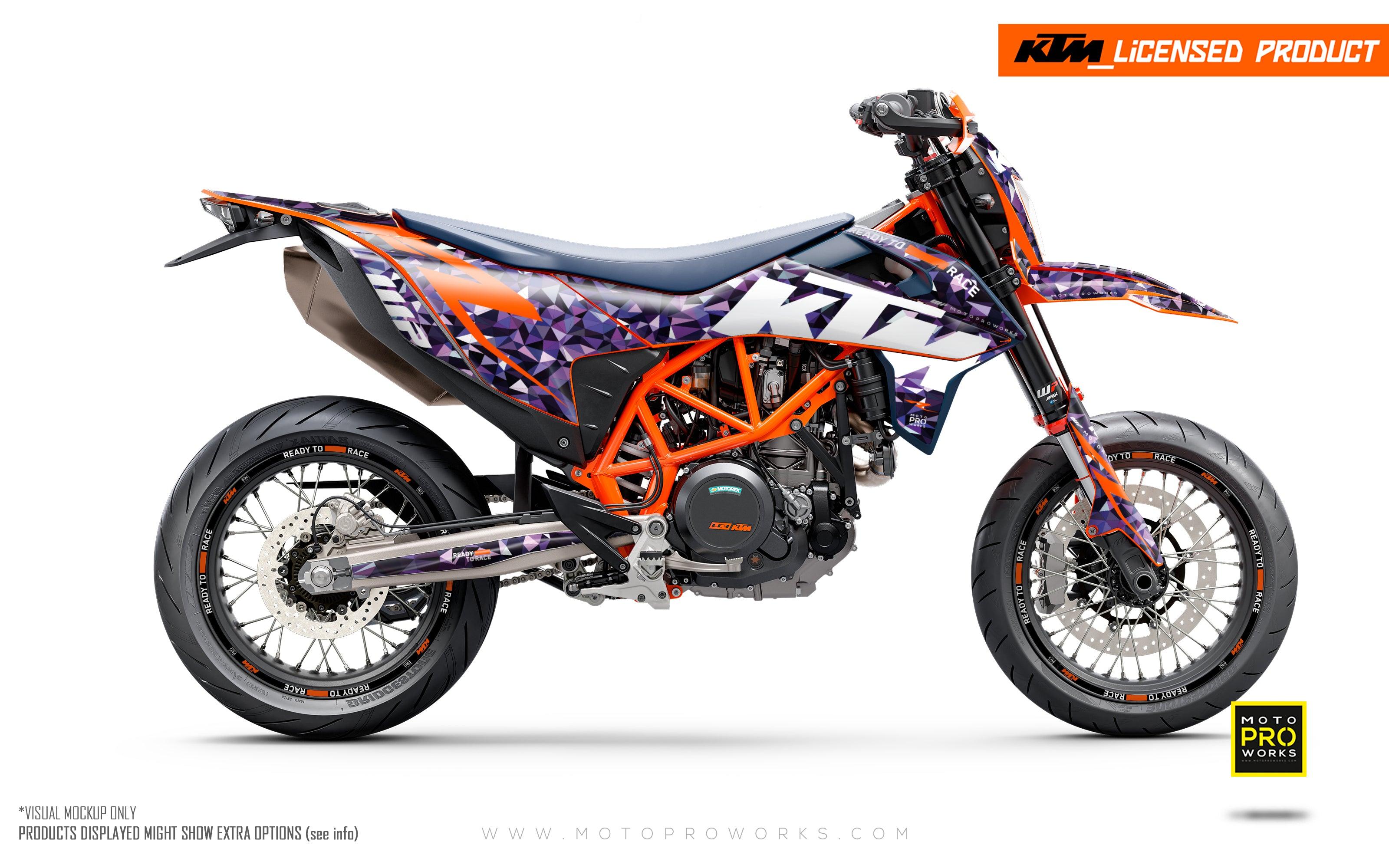 KTM 690 Enduro GRAPHICS - "Polyatomic" (Purple) - MotoProWorks