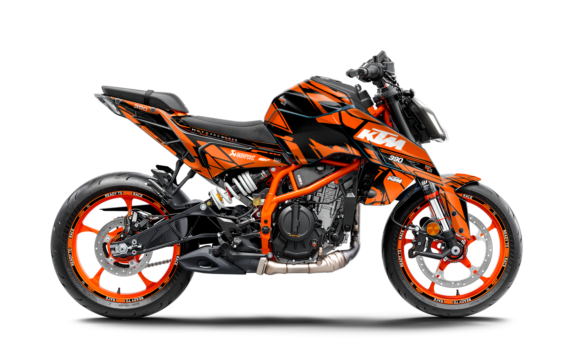 KTM 390 Duke GRAPHICS - "Pulse" (Black/Orange) - MotoProWorks