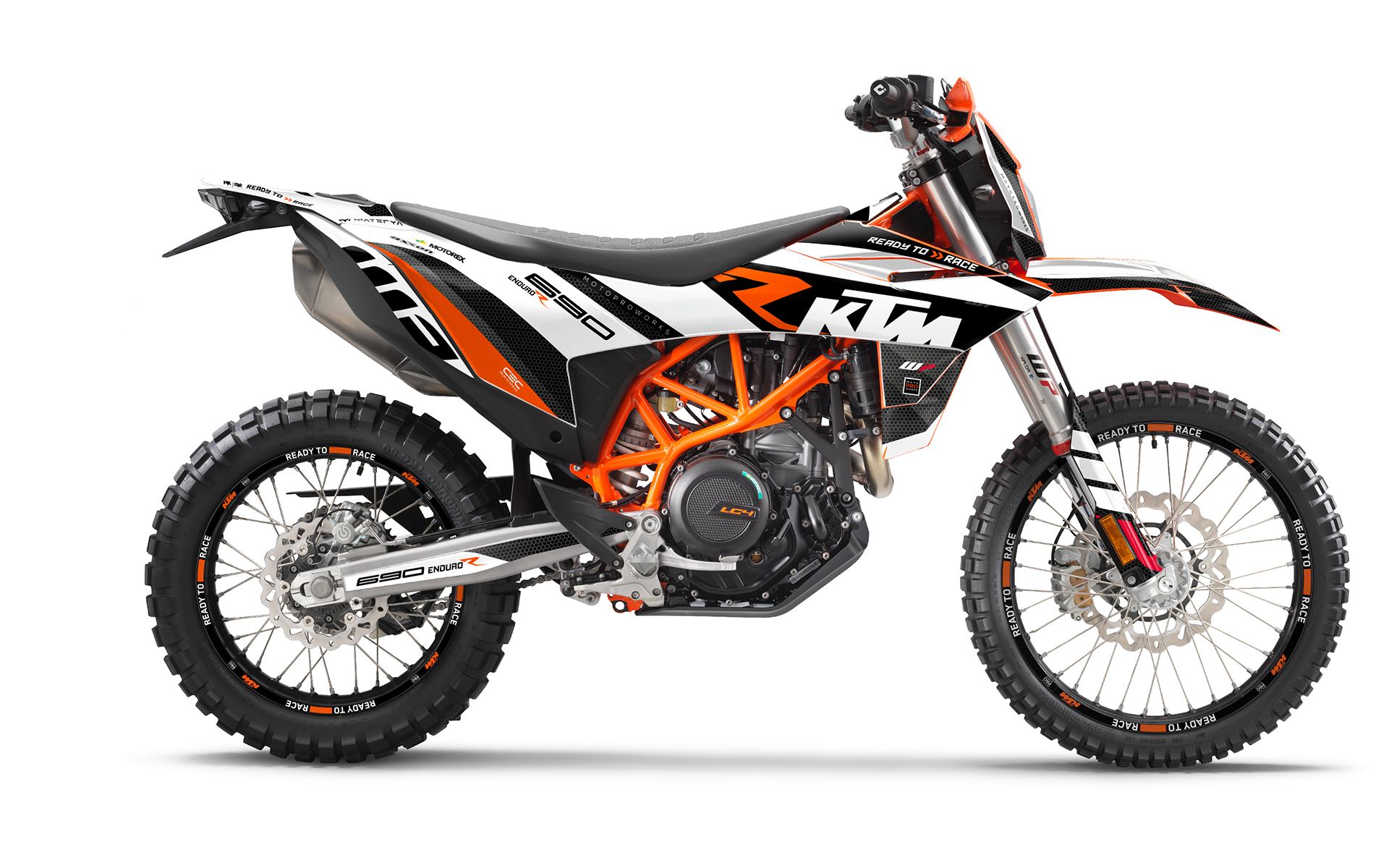 KTM 690 Enduro R 2026 GRAPHICS - "RR-Tech" (White) - MotoProWorks