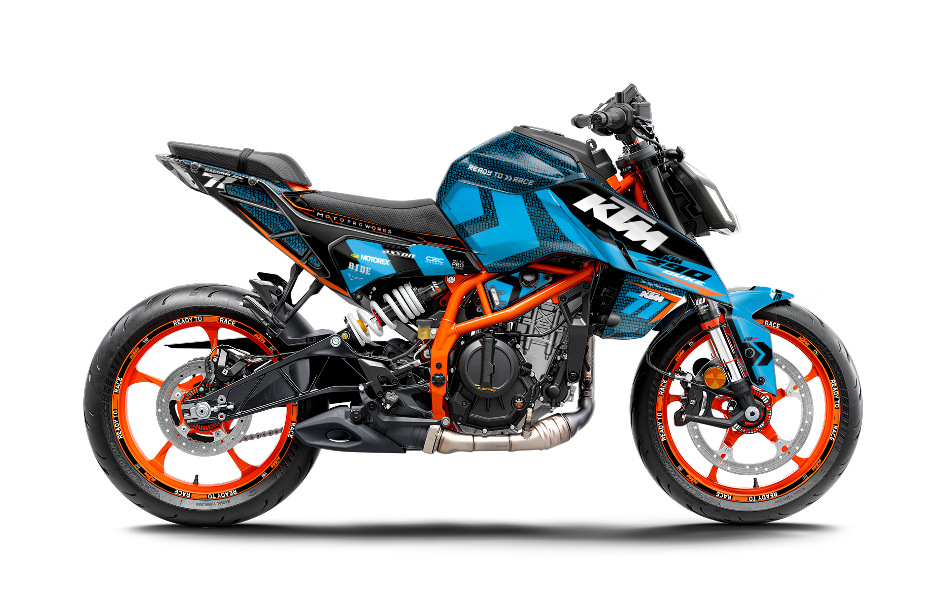 KTM 390 Duke 2024-2025 GRAPHICS - "Rasorblade" (Blue) - MotoProWorks