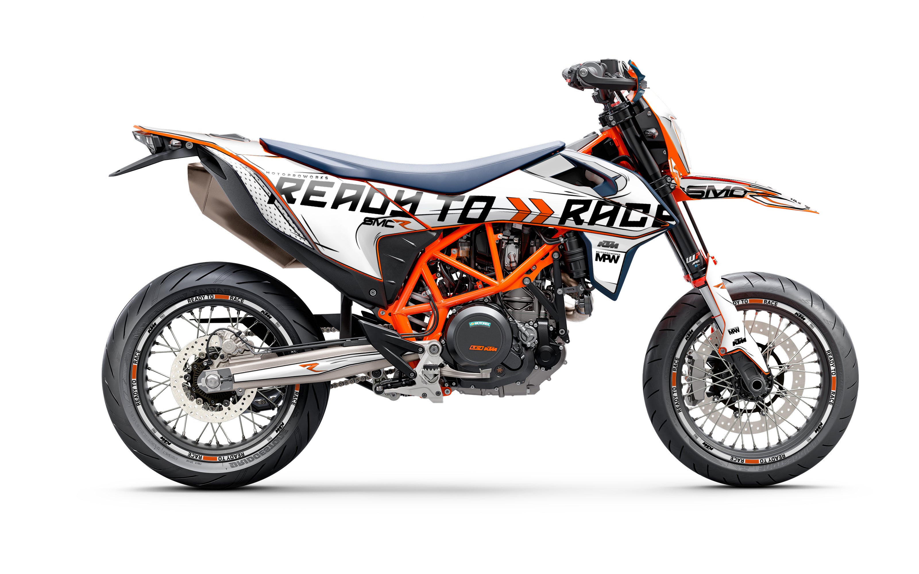KTM ENDURO GRAPHICS - “Ready2Race-Trace“ (White) - MotoProWorks