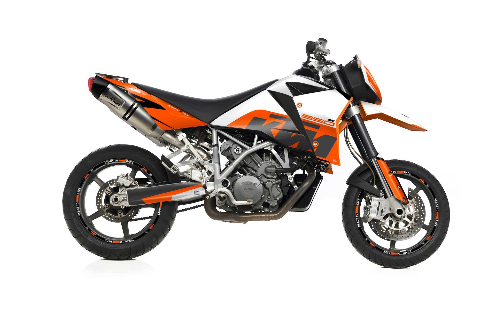 KTM 950 SM / SMR GRAPHICS - "Torque" (White/Orange) - MotoProWorks