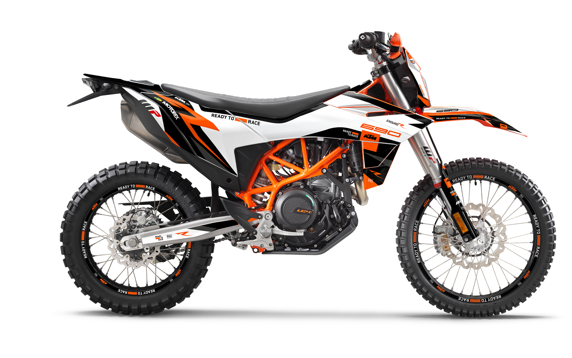 KTM 690 Enduro R 2026 GRAPHICS - "Torque Reloaded" (White/Black/Orange) - MotoProWorks