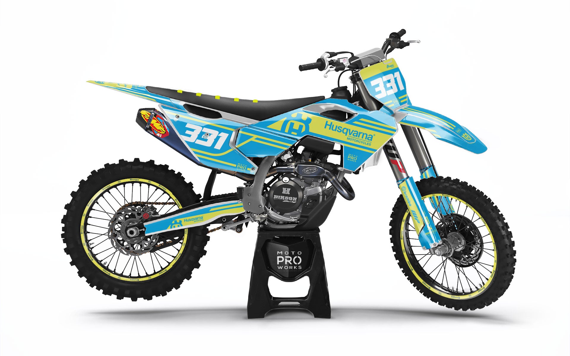 Husqvarna FC/TC GRAPHICS - "Fastlane" (Light Blue) - MotoProWorks