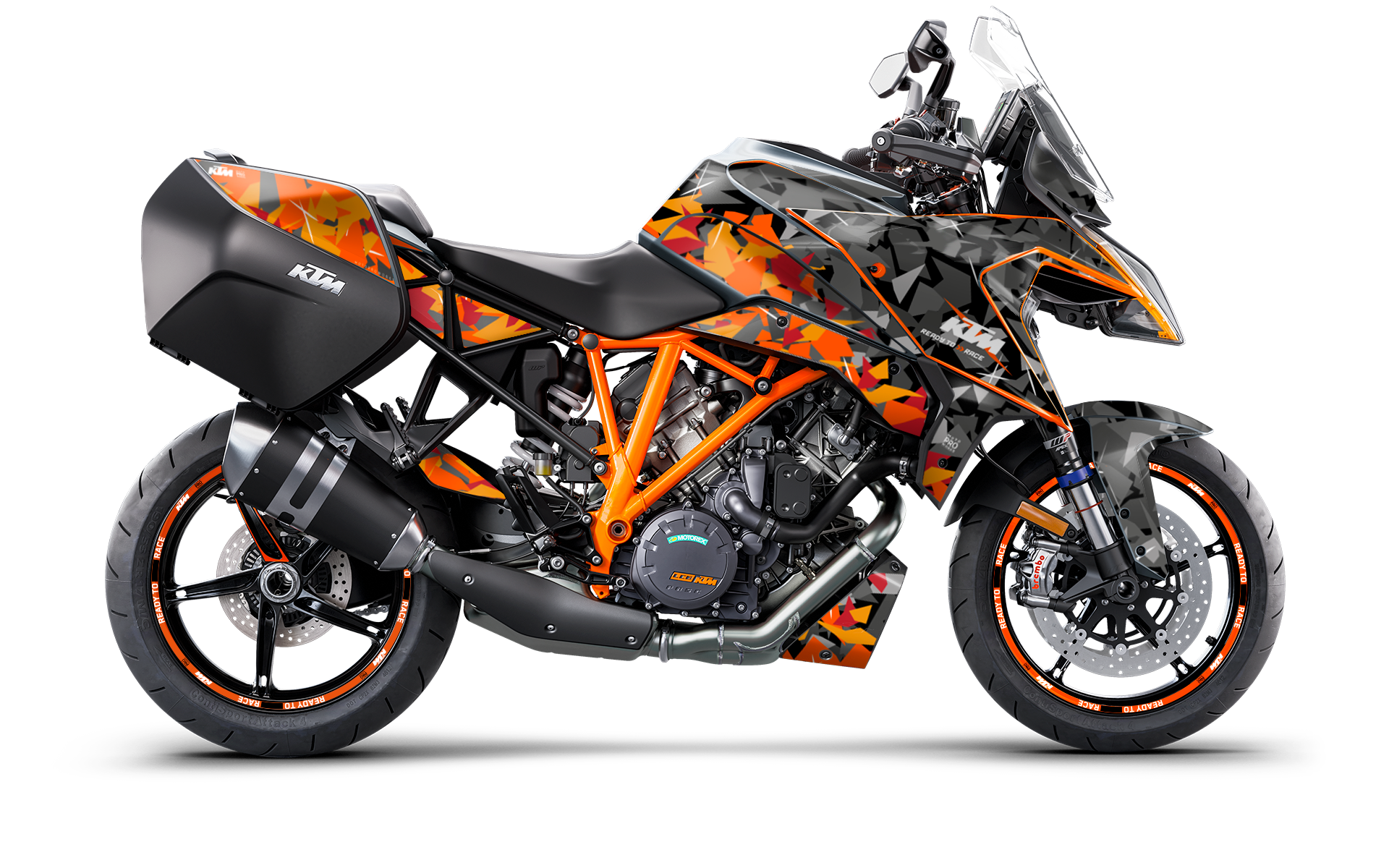 KTM 1290 Super Duke GT GRAPHICS - "Flake" (Black/Orange) - MotoProWorks