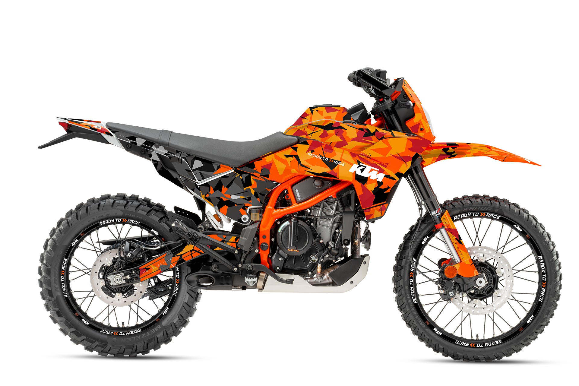 KTM 125 Enduro R GRAPHICS - "Flake" (Orange/Black)