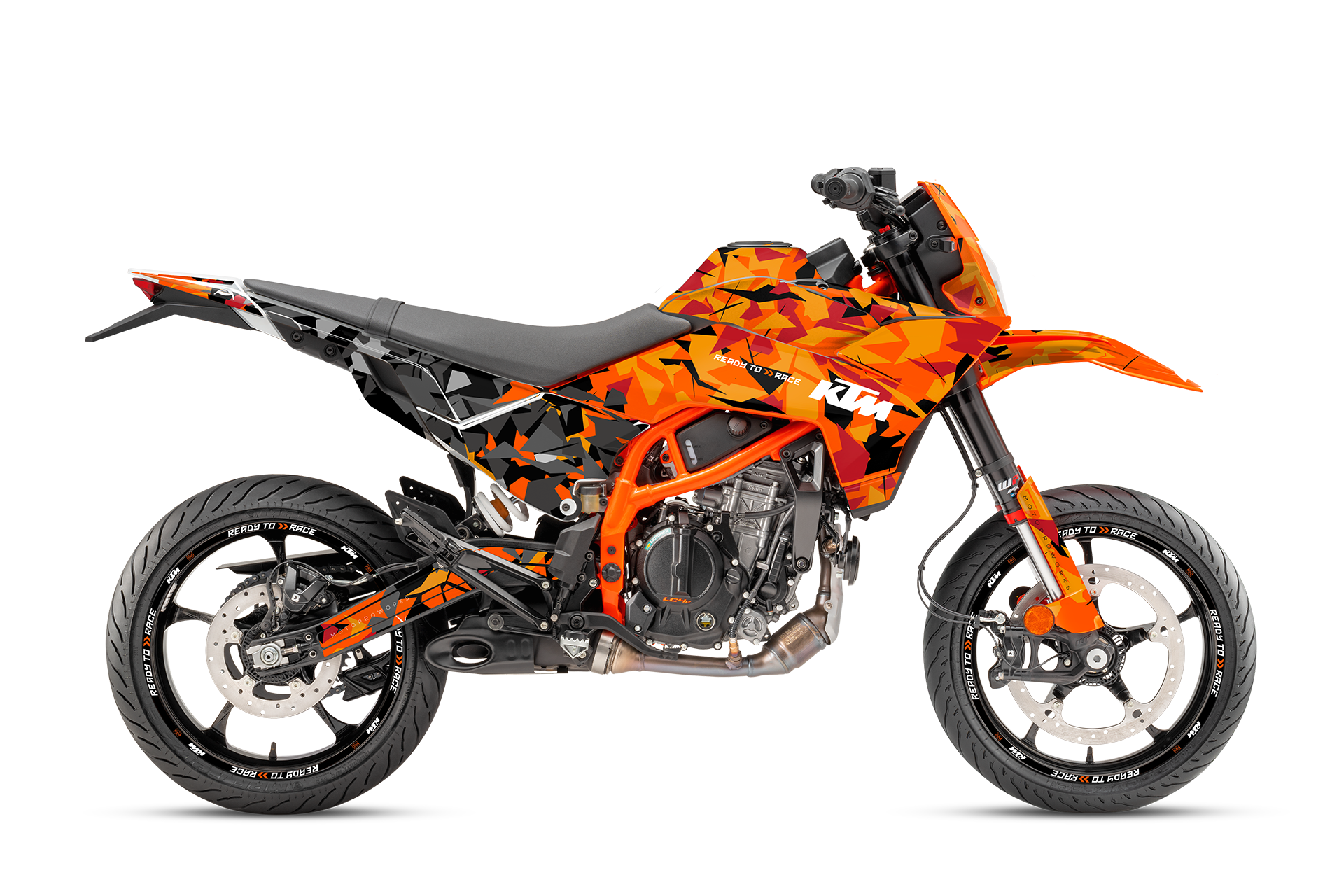 KTM 125 SMC-R GRAPHICS - "Flake" (Orange/Black)