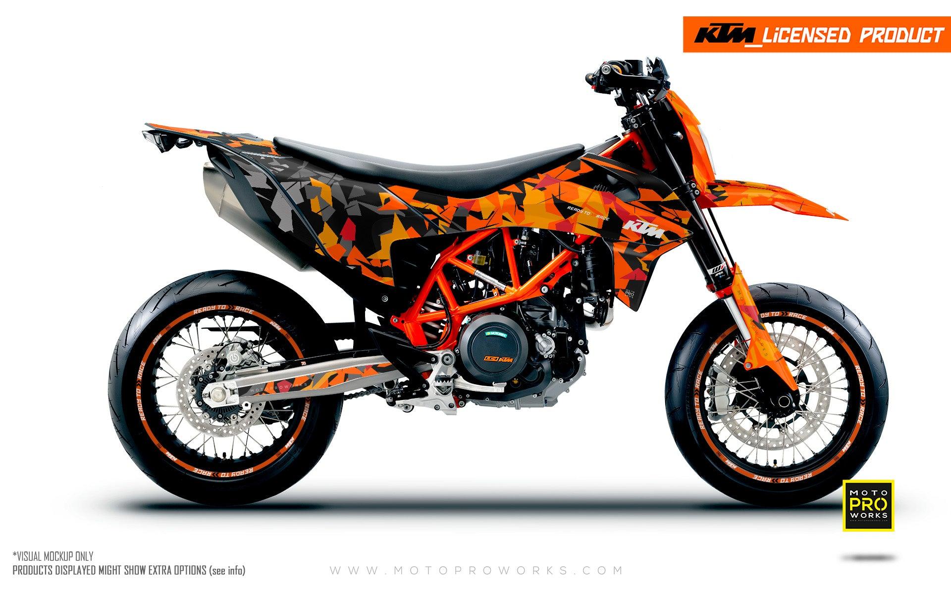 KTM 690 Enduro GRAPHICS - "Flake" (Orange/Black) - MotoProWorks