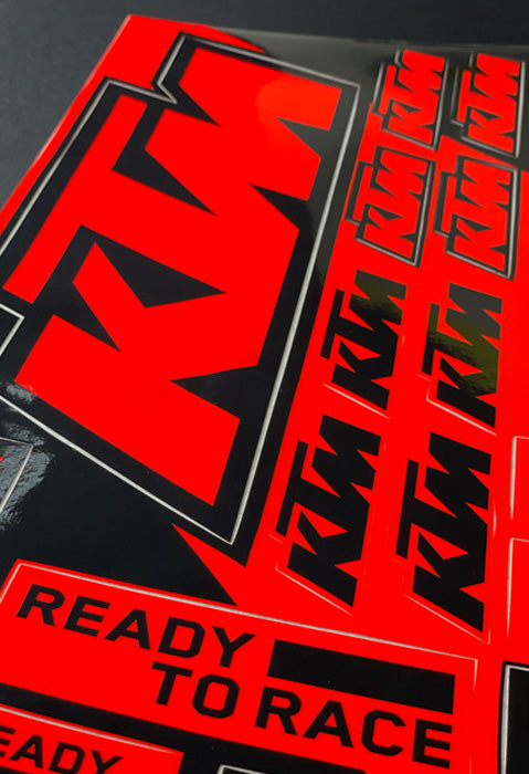 KTM Sticker Sheets - "KTM" (FLUO) - MotoProWorks