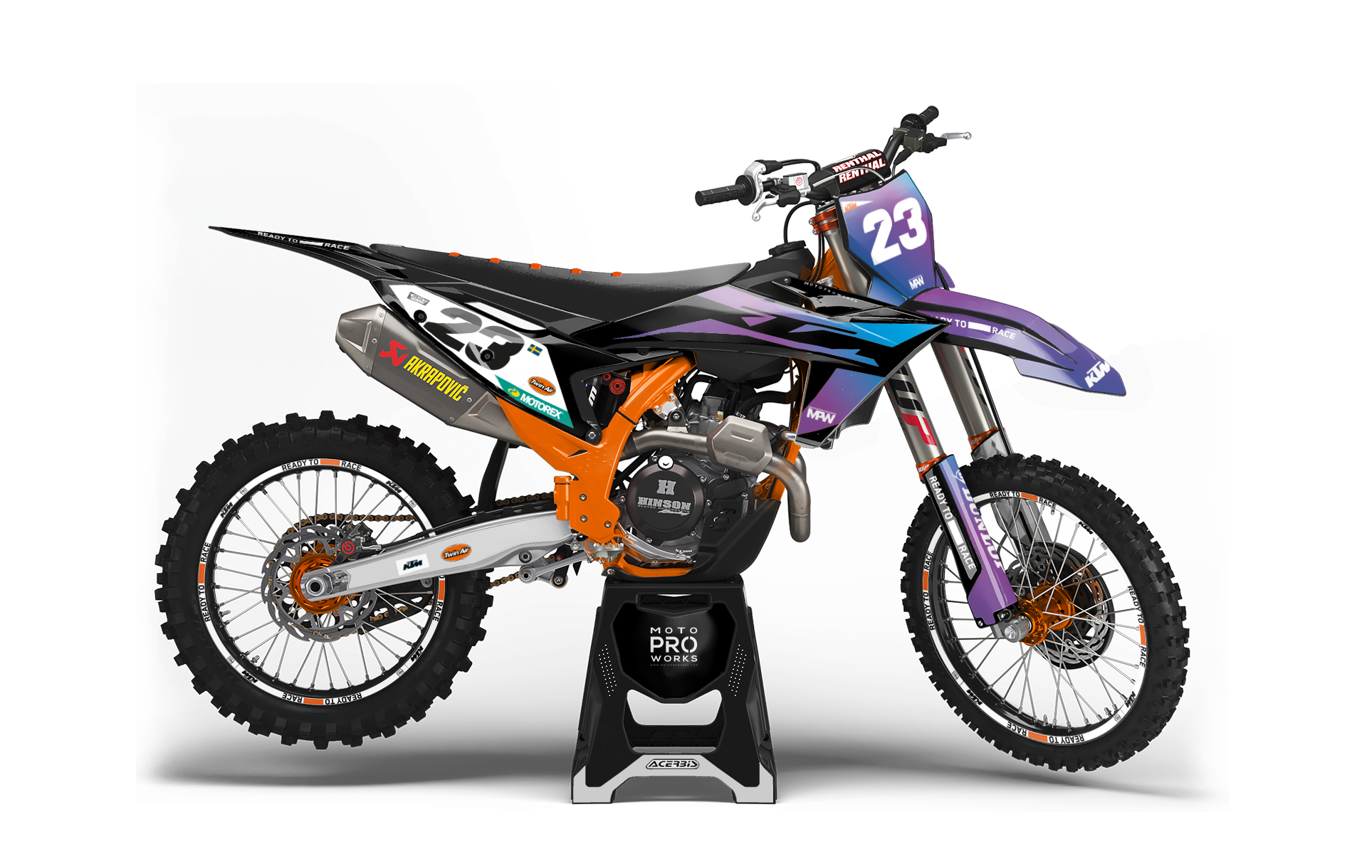 KTM EXC / EXC-F GRAPHICS - “OnTrack" (Black/Gradient) - MotoProWorks