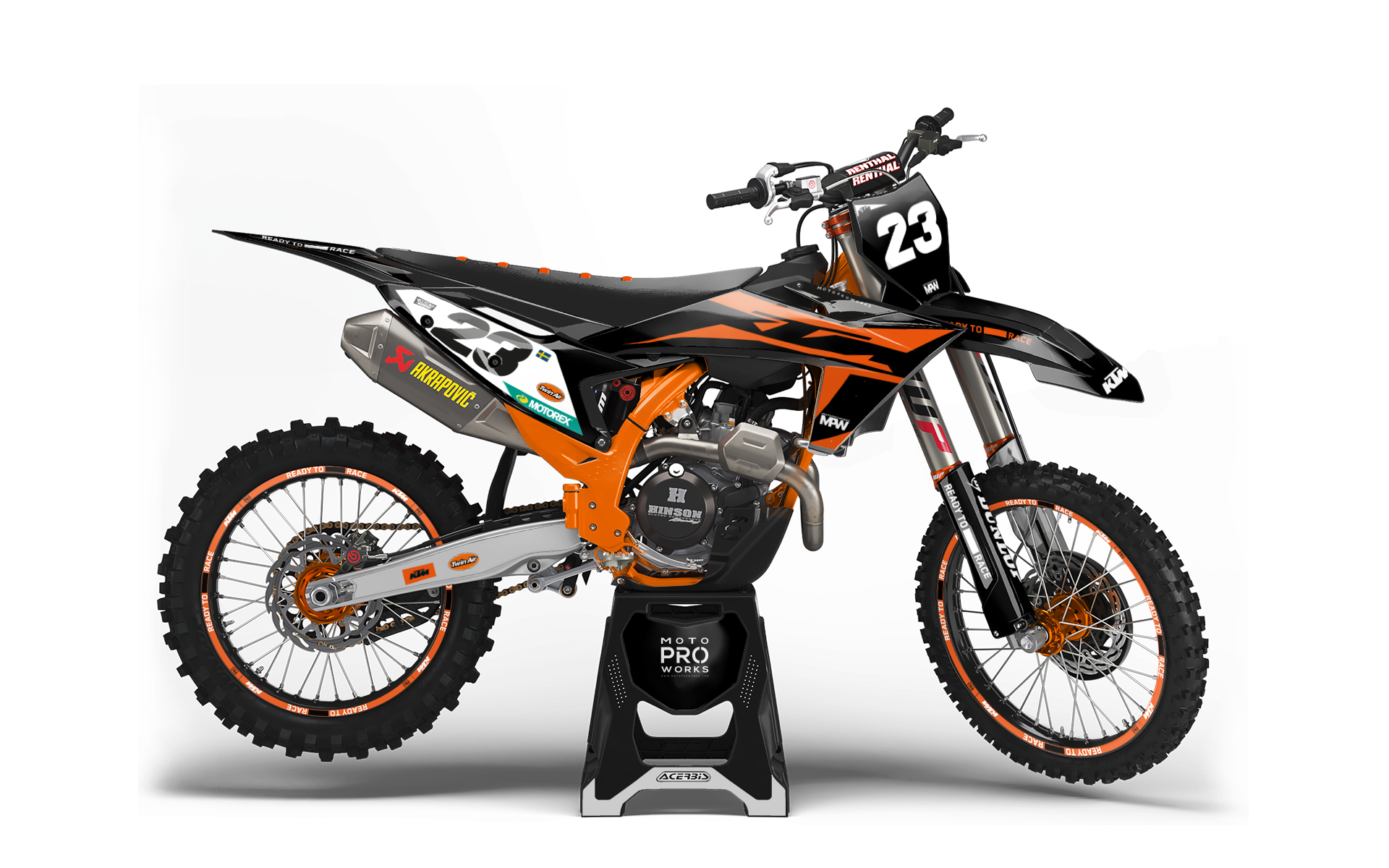 KTM EXC / EXC-F GRAPHICS - “OnTrack" (Black/Orange) - MotoProWorks