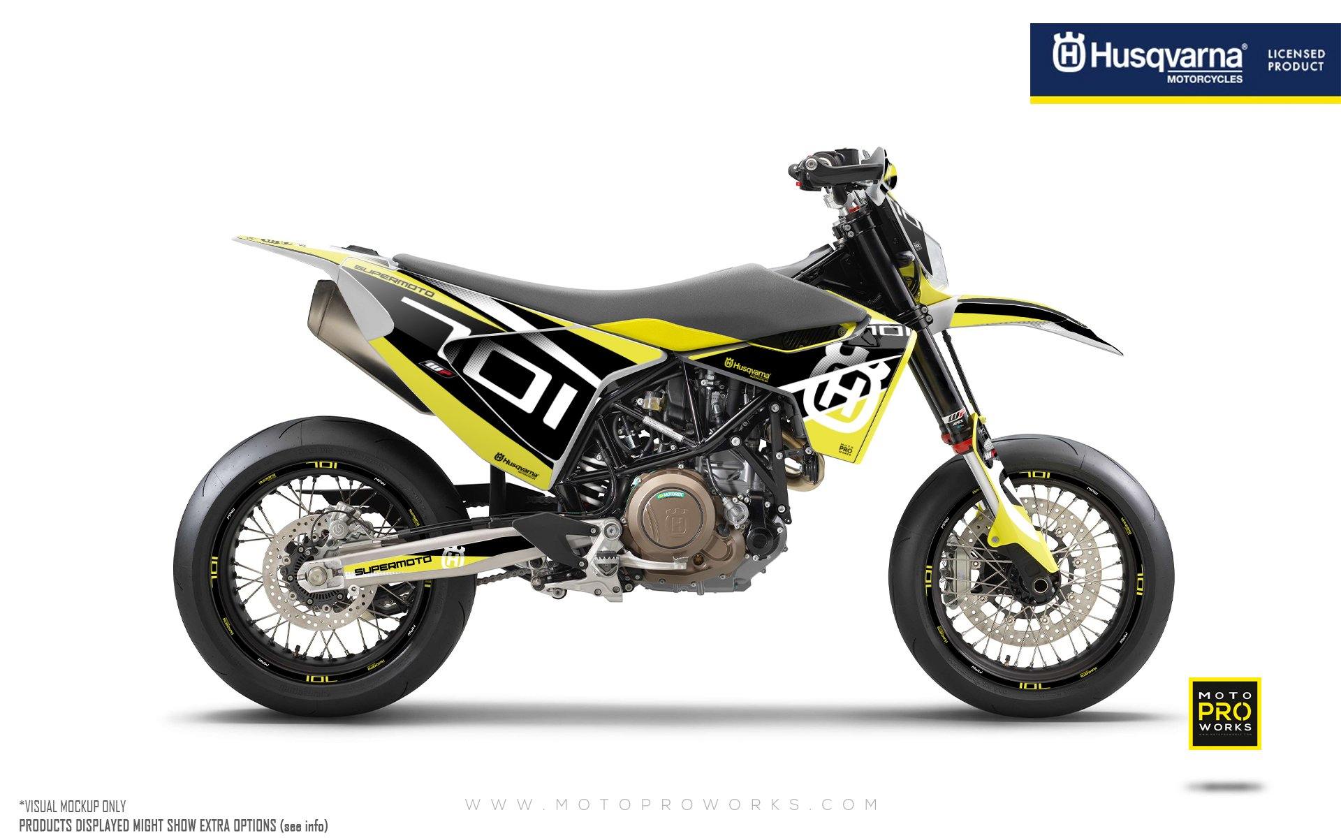 Husqvarna 701 Enduro Graphics - "MarkSeven" (Yellow) - MotoProWorks