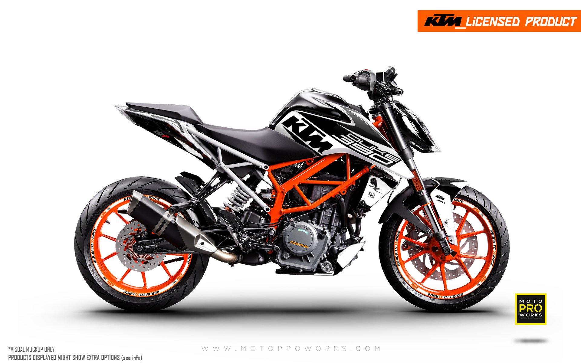 KTM 250 Duke GRAPHICS - "Torque" (White/Black) - MotoProWorks