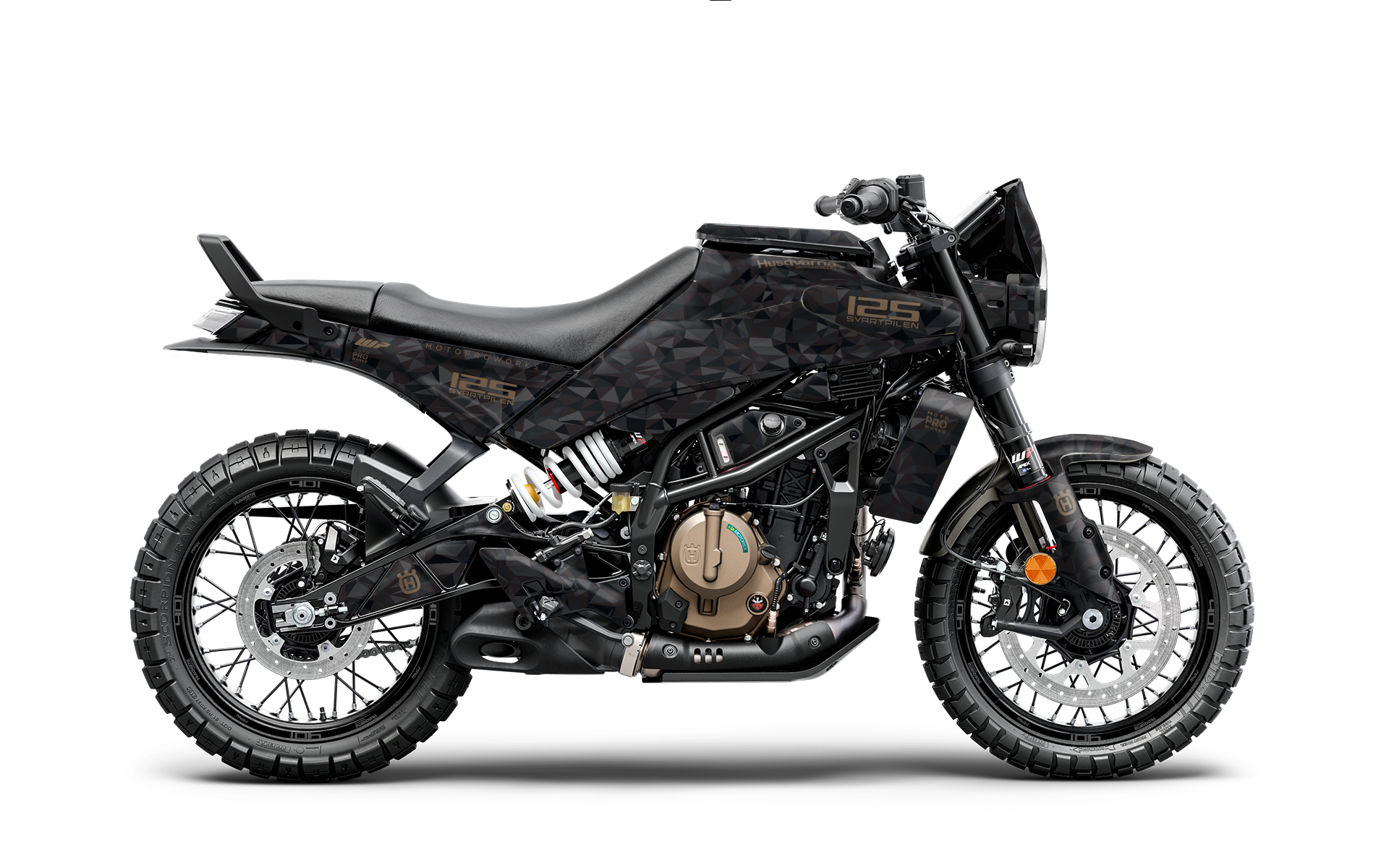 Husqvarna 125/250 Svartpilen GRAPHICS - "Polyatomic" (Black) - MotoProWorks