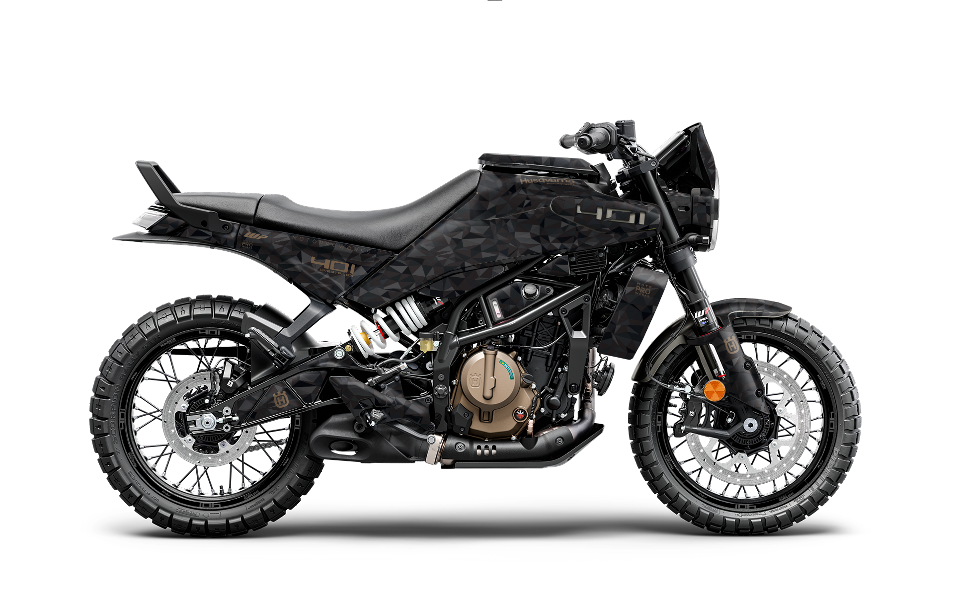 Husqvarna 401 Svartpilen GRAPHICS - "Polyatomic" (Black) - MotoProWorks