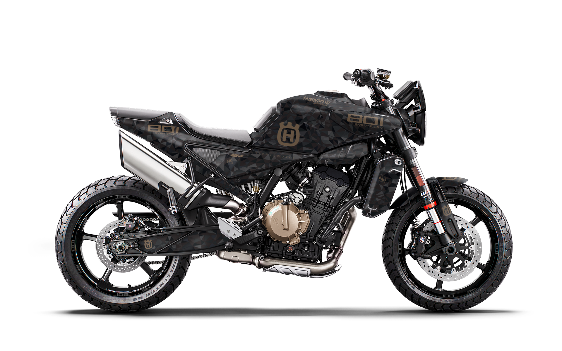 Husqvarna 801 Svartpilen GRAPHICS - "Polyatomic" (Black) - MotoProWorks