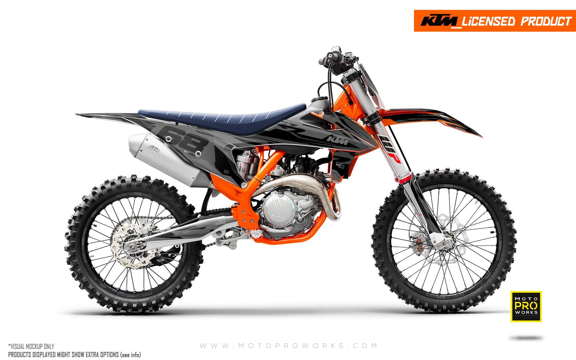 KTM XC / XC-F / XC-W GRAPHICS - "Ripple" (Black) - MotoProWorks