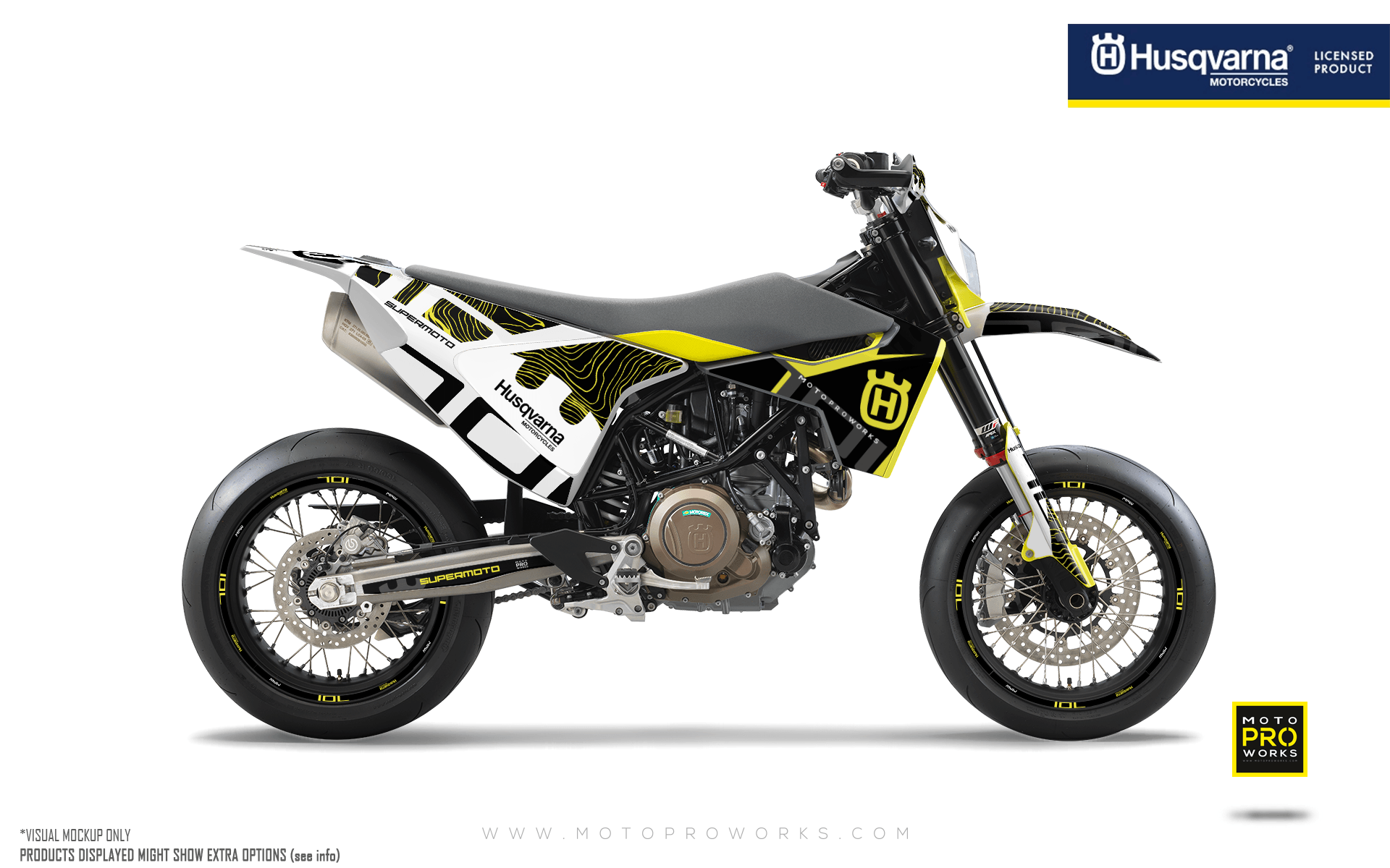 Husqvarna 701 Enduro Graphics - "Monarch" (Yellow/Pattern) - MotoProWorks