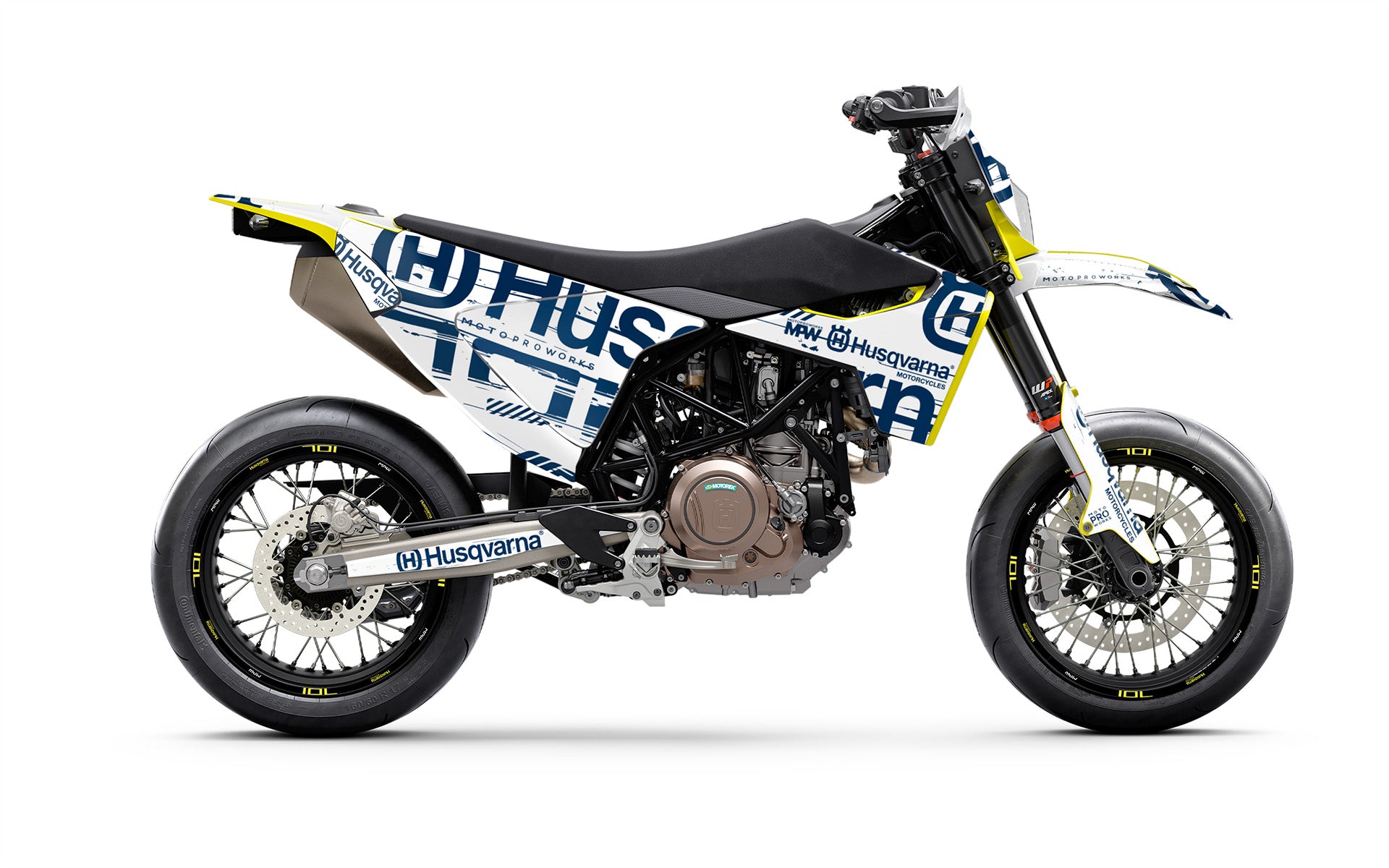 Husqvarna 701 Enduro GRAPHICS - "Disruptor" (White) - MotoProWorks