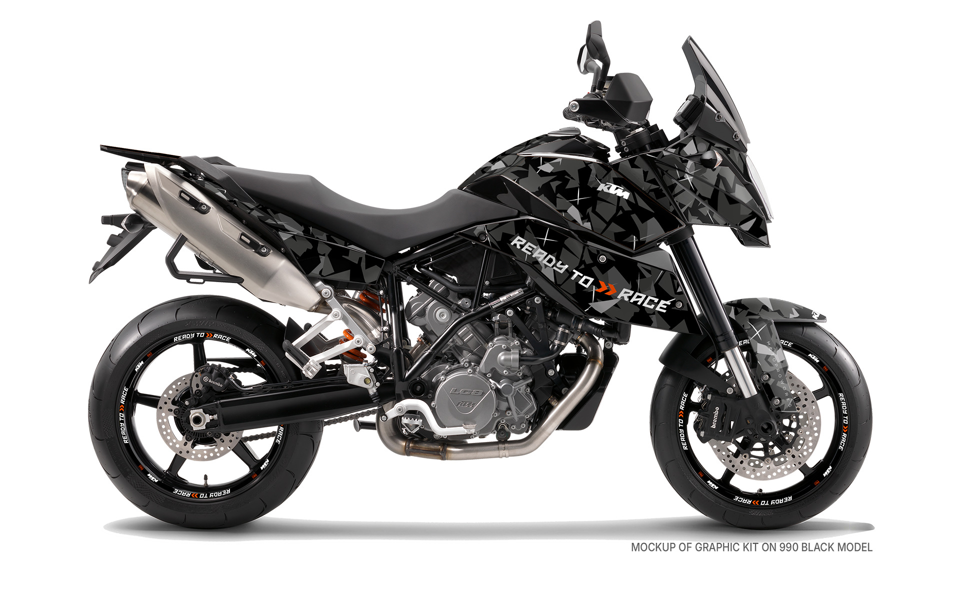 KTM 990 SM / SMR / SMT GRAPHICS - "Flake" (Black) - MotoProWorks
