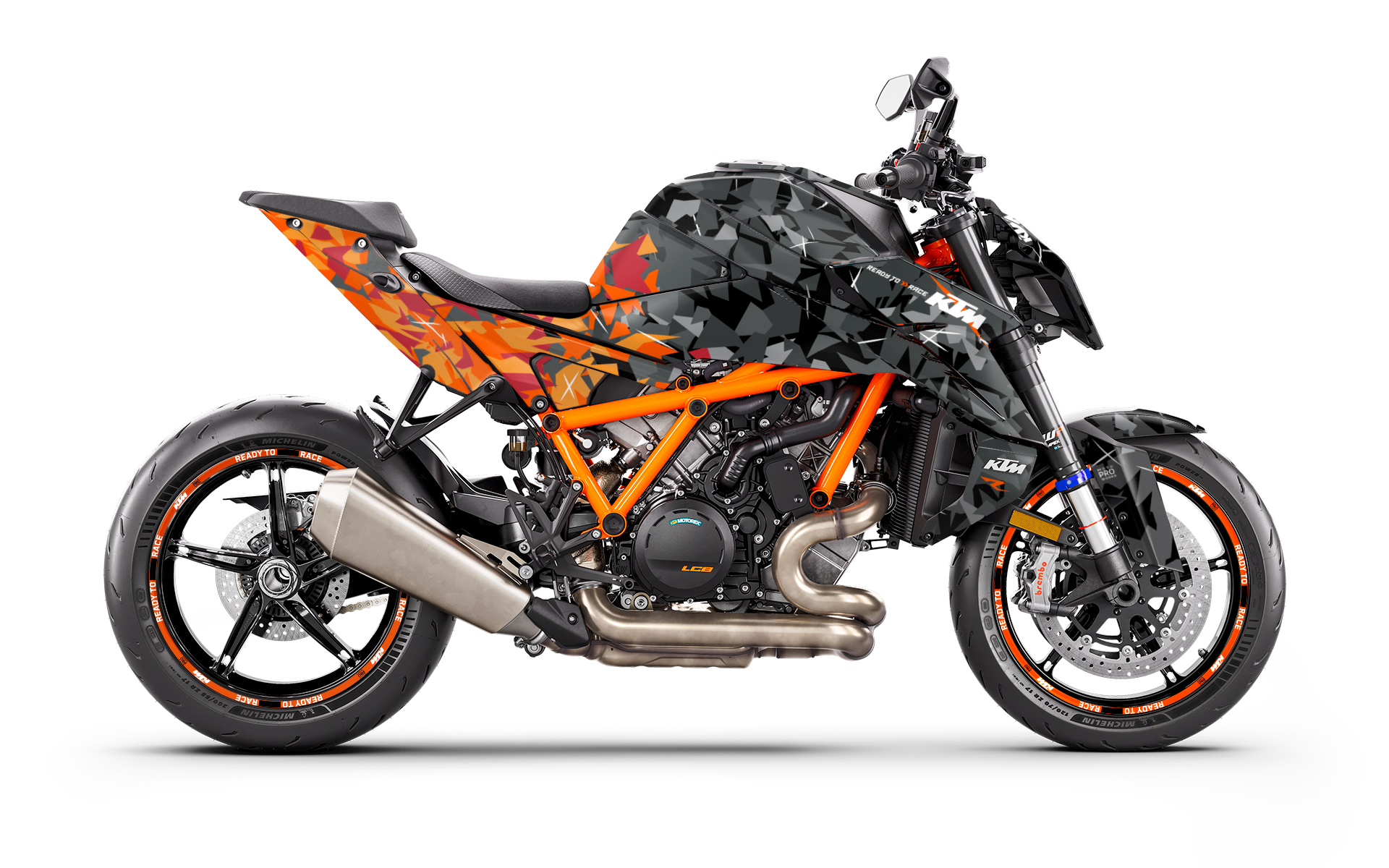 KTM 1390 Super Duke R/Evo GRAPHICS - "Flake" (Black/Orange) - MotoProWorks