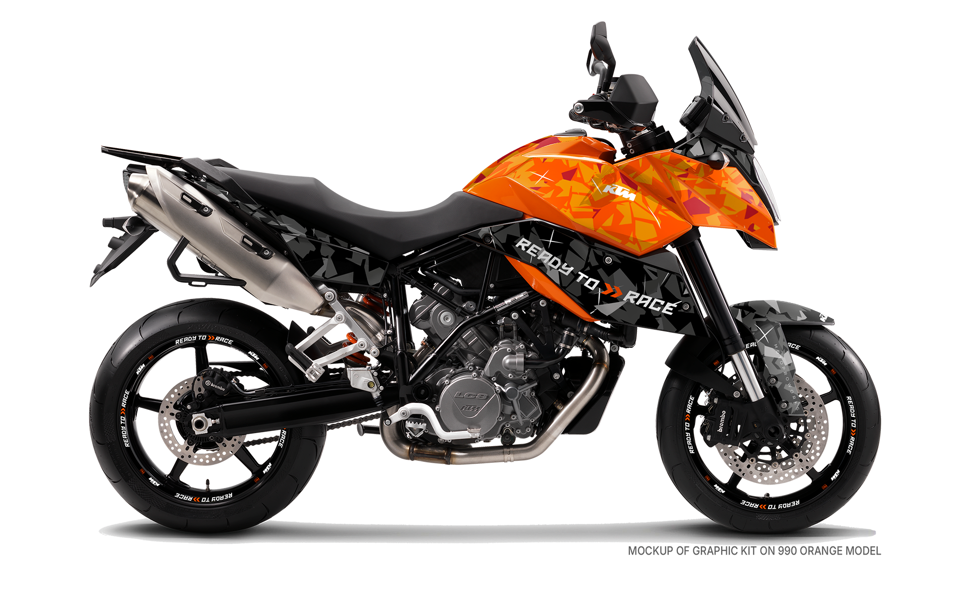 KTM 990 SM / SMR / SMT GRAPHICS - "Flake" (Orange/Black) - MotoProWorks