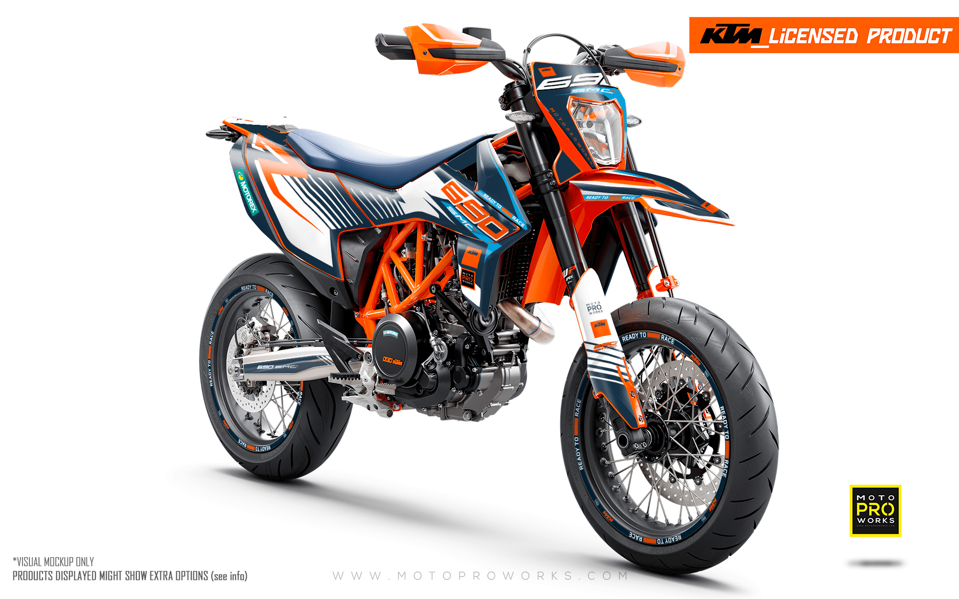 KTM 690 Enduro GRAPHICS - "Fuel" (Blue/White/Orange) - MotoProWorks