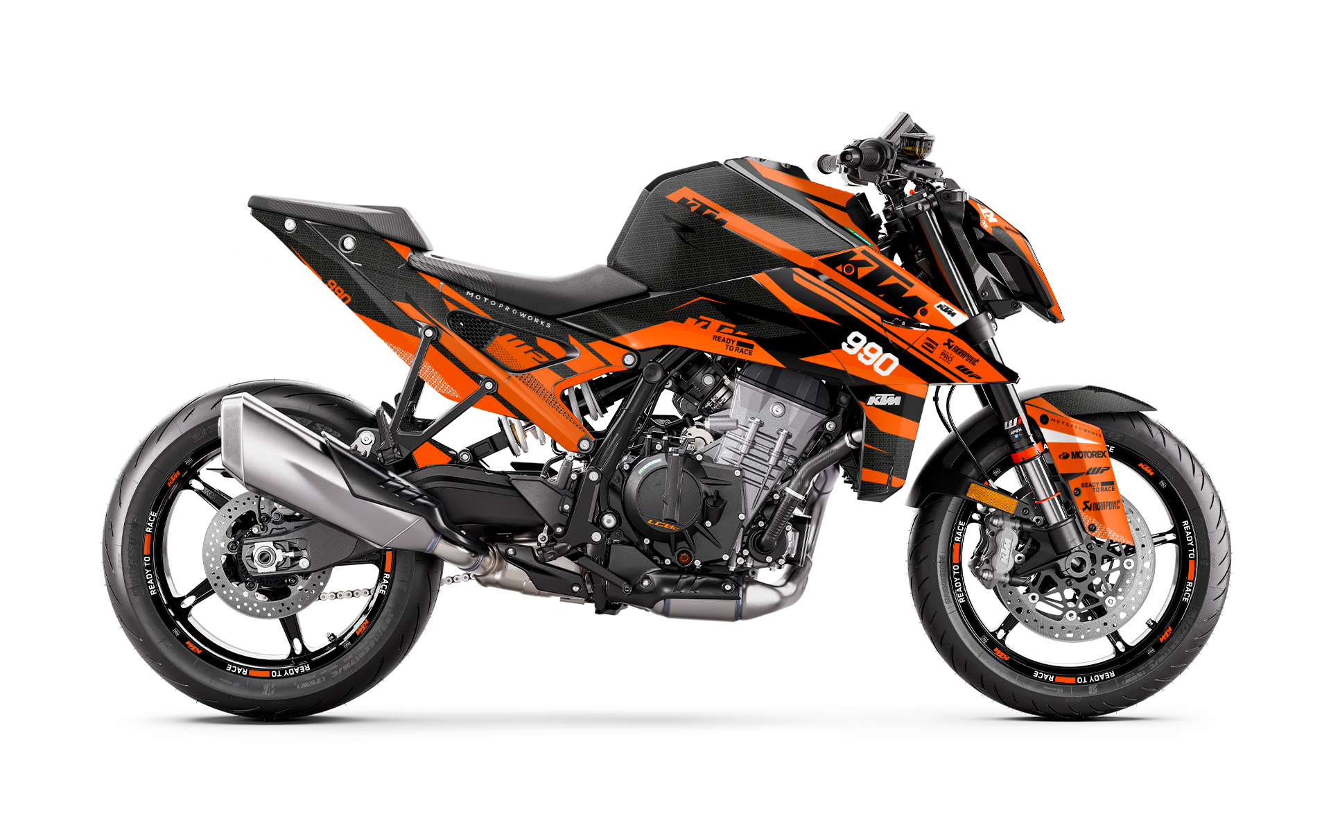 KTM 990 Duke GRAPHICS - "Nebula" (Orange) - MotoProWorks
