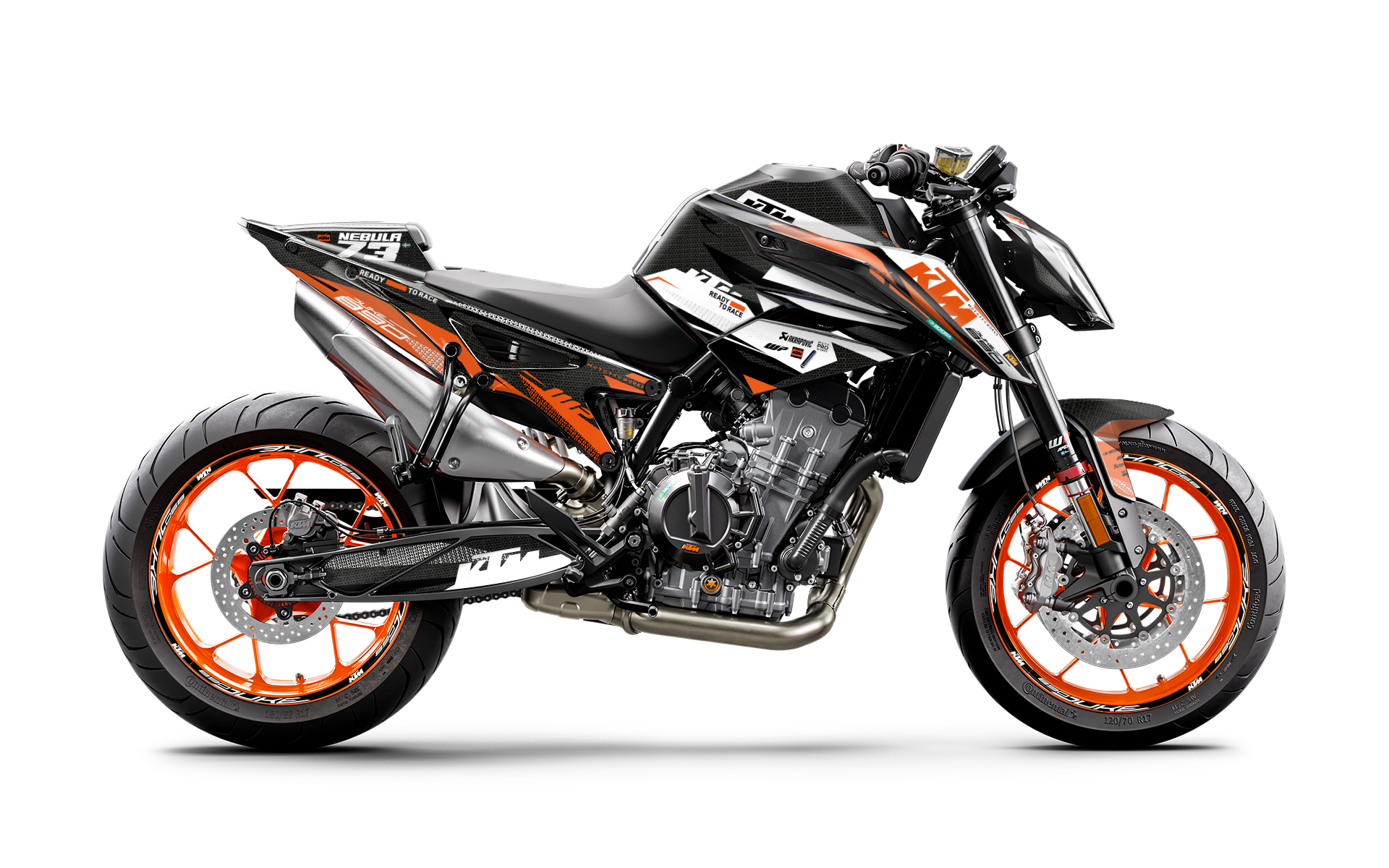 KTM 790/890 Duke GRAPHICS - "Nebula" (Orange/White) - MotoProWorks