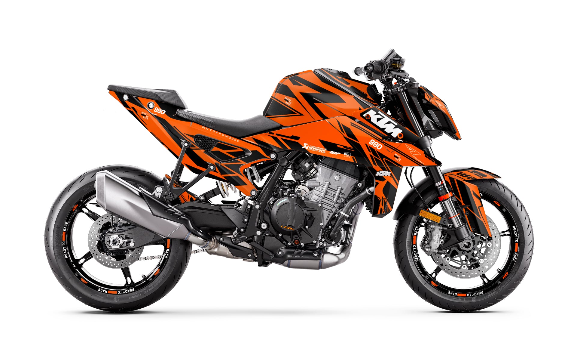 KTM 990 Duke GRAPHICS - "Pulse" (Orange) - MotoProWorks