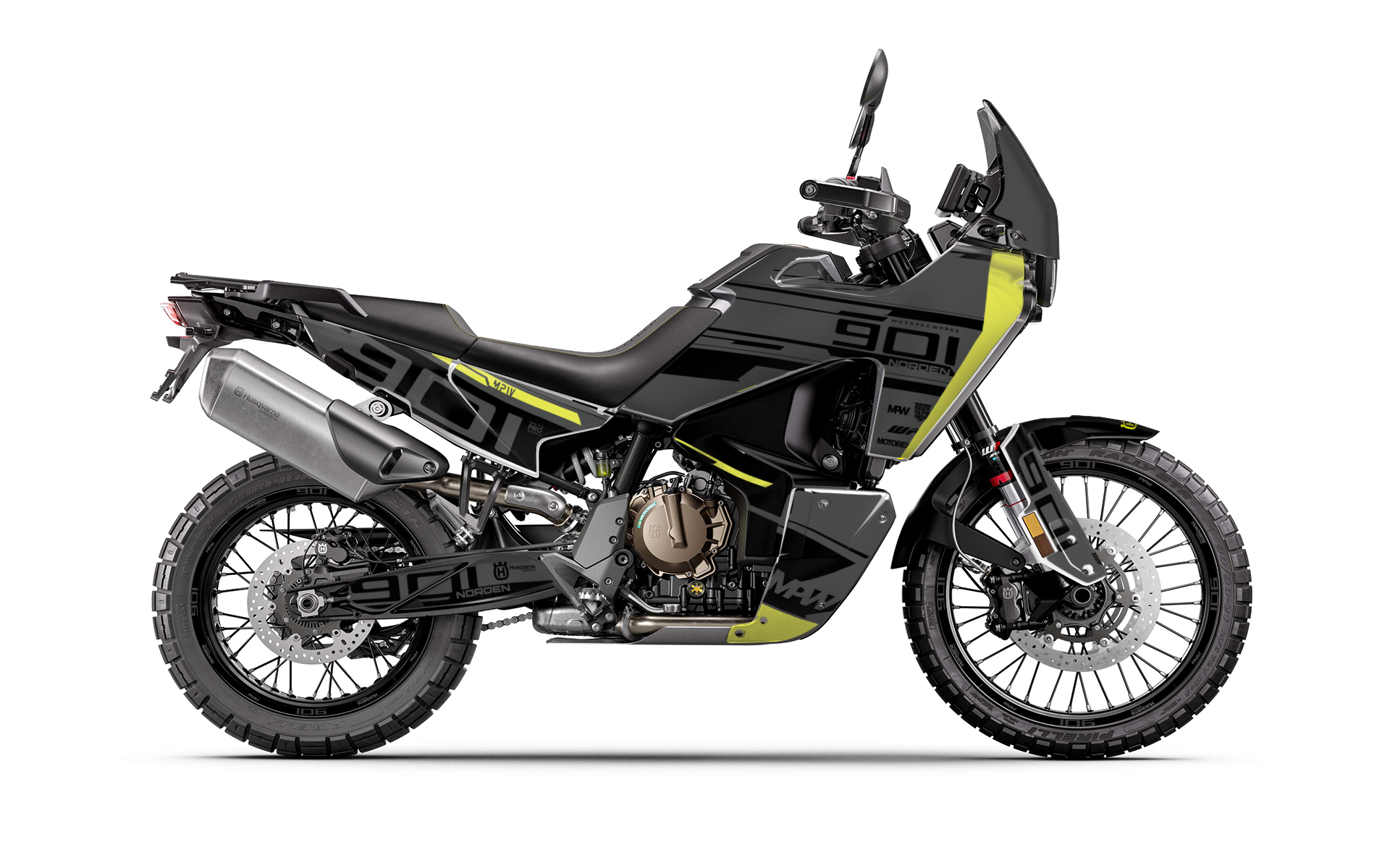 HUSQVARNA Norden 901 GRAPHICS - "Quest" (Grey/Yellow) - MotoProWorks