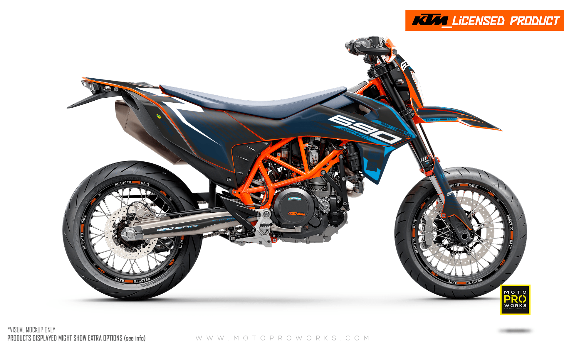 KTM 690 Enduro GRAPHICS - "Fuel" (Blue/Dark Grey) - MotoProWorks