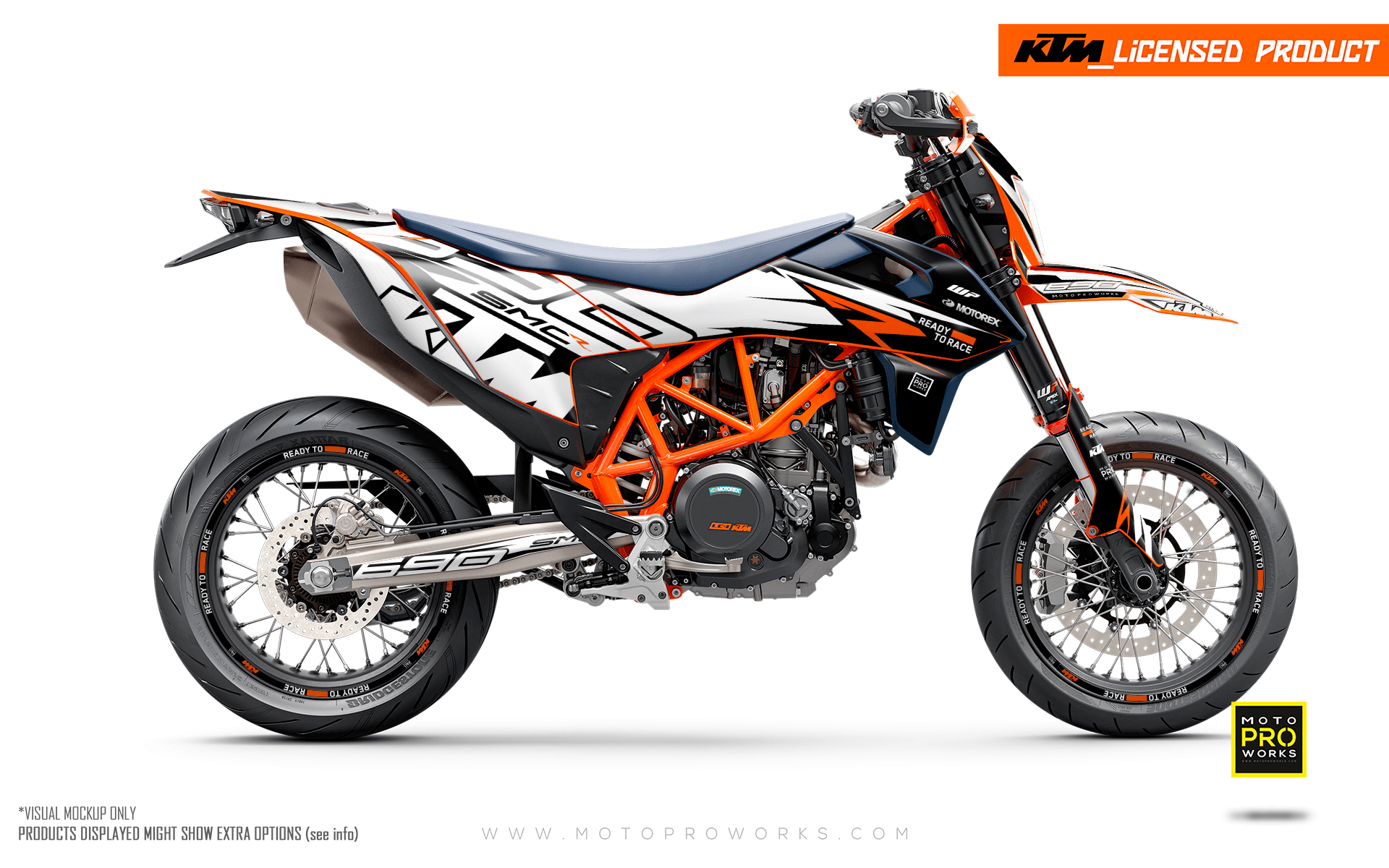KTM 690 Enduro GRAPHICS - "Quickshift" (Black/White) - MotoProWorks