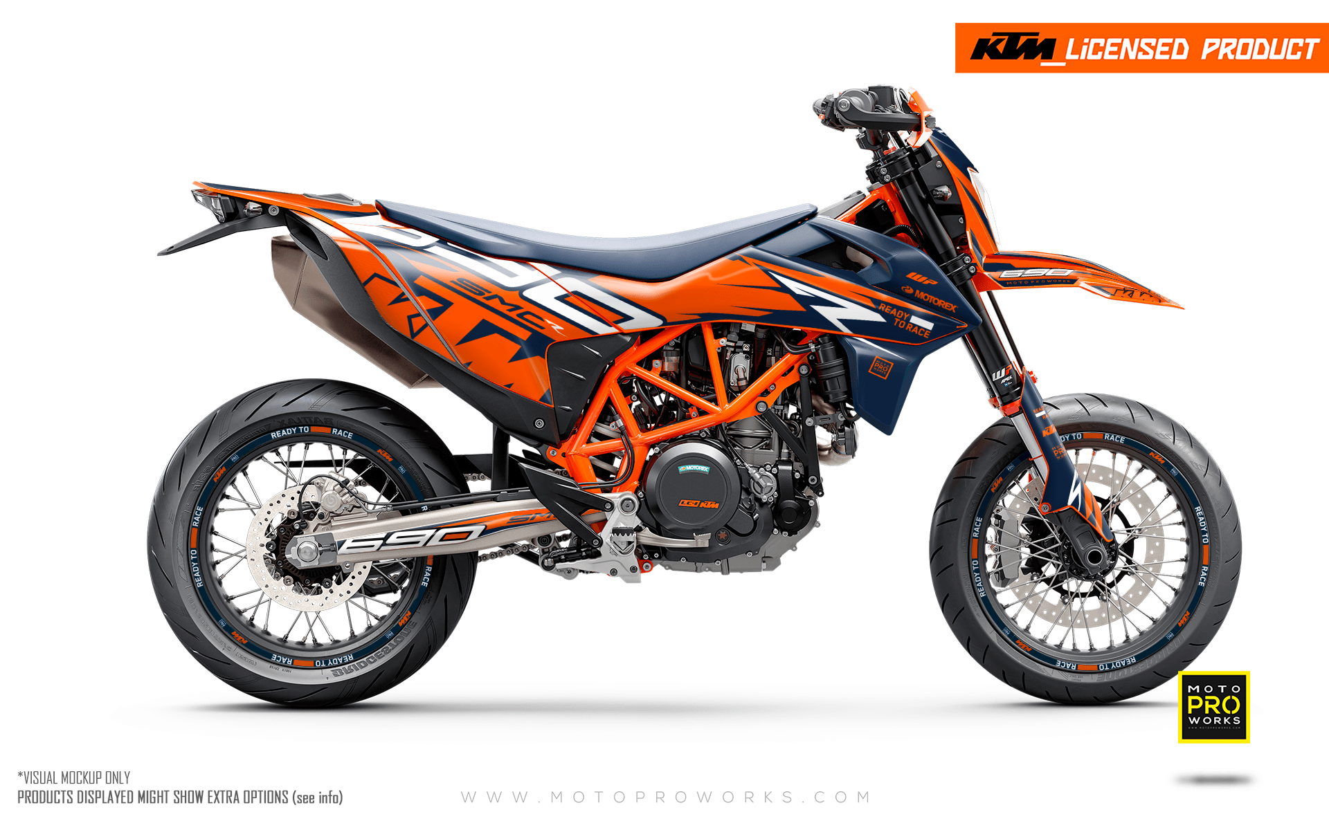 KTM 690 Enduro GRAPHICS - "Quickshift" (Blue/Orange/White) - MotoProWorks