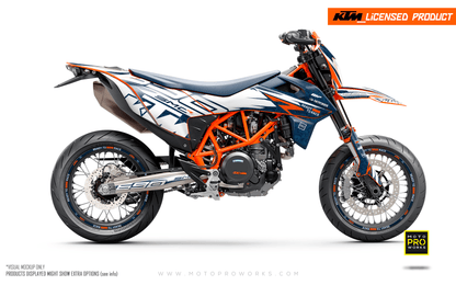 KTM 690 Enduro GRAPHICS - "Quickshift" (Blue/Pattern) - MotoProWorks