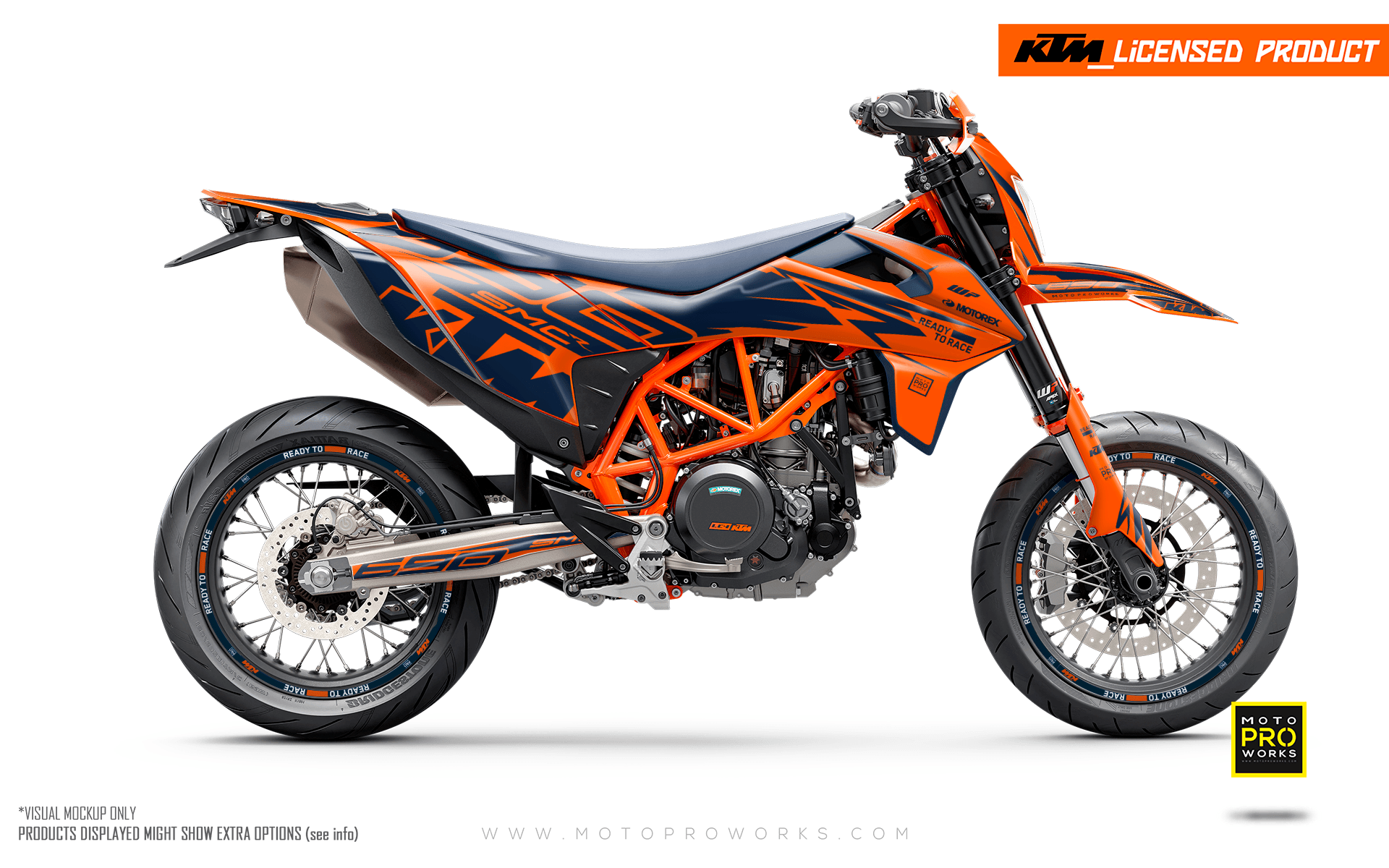KTM 690 Enduro GRAPHICS - "Quickshift" (Orange/Blue) - MotoProWorks