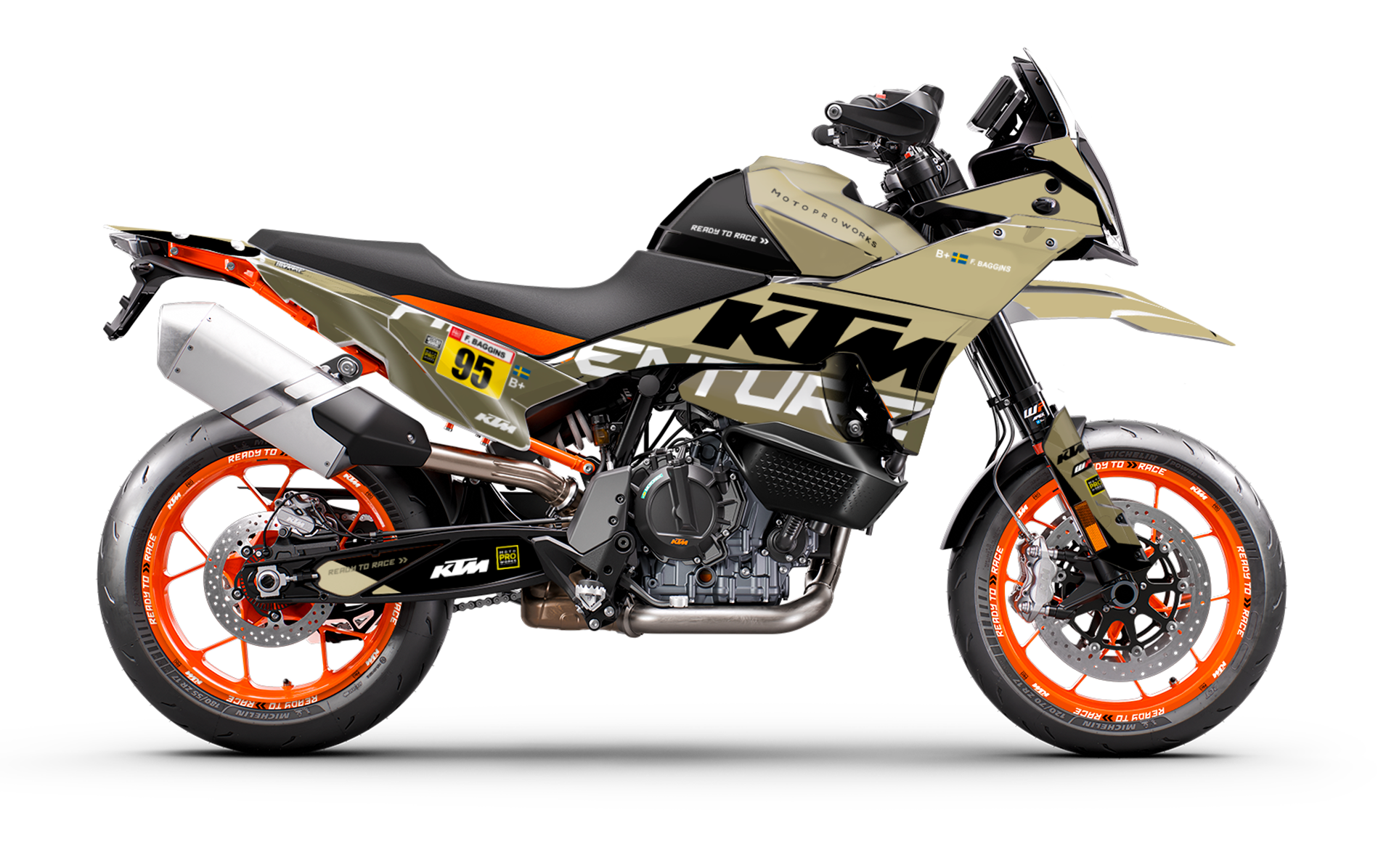 KTM 890 SMT GRAPHICS - "Waypointer" (Sand) - MotoProWorks