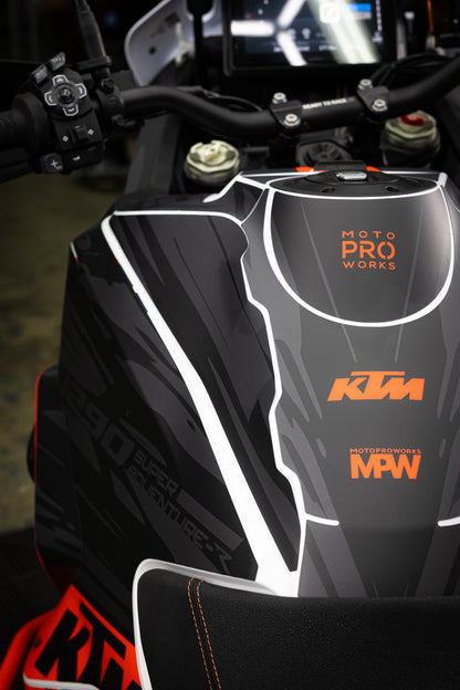 KTM 1290 Super Adventure GRAPHICS - "Fragment" (Black/Orange) - MotoProWorks
