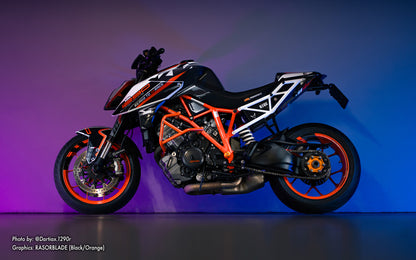 KTM 1290 Super Duke R GRAPHICS - "Rasorblade" (Black/Orange) - MotoProWorks