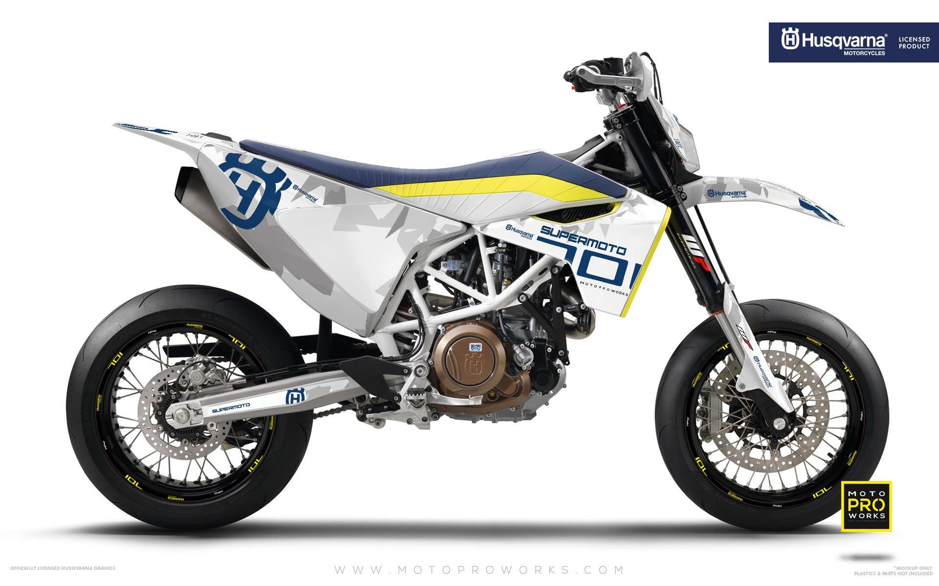 Husqvarna 701 Enduro Graphics - "SPARK" (White) - MotoProWorks