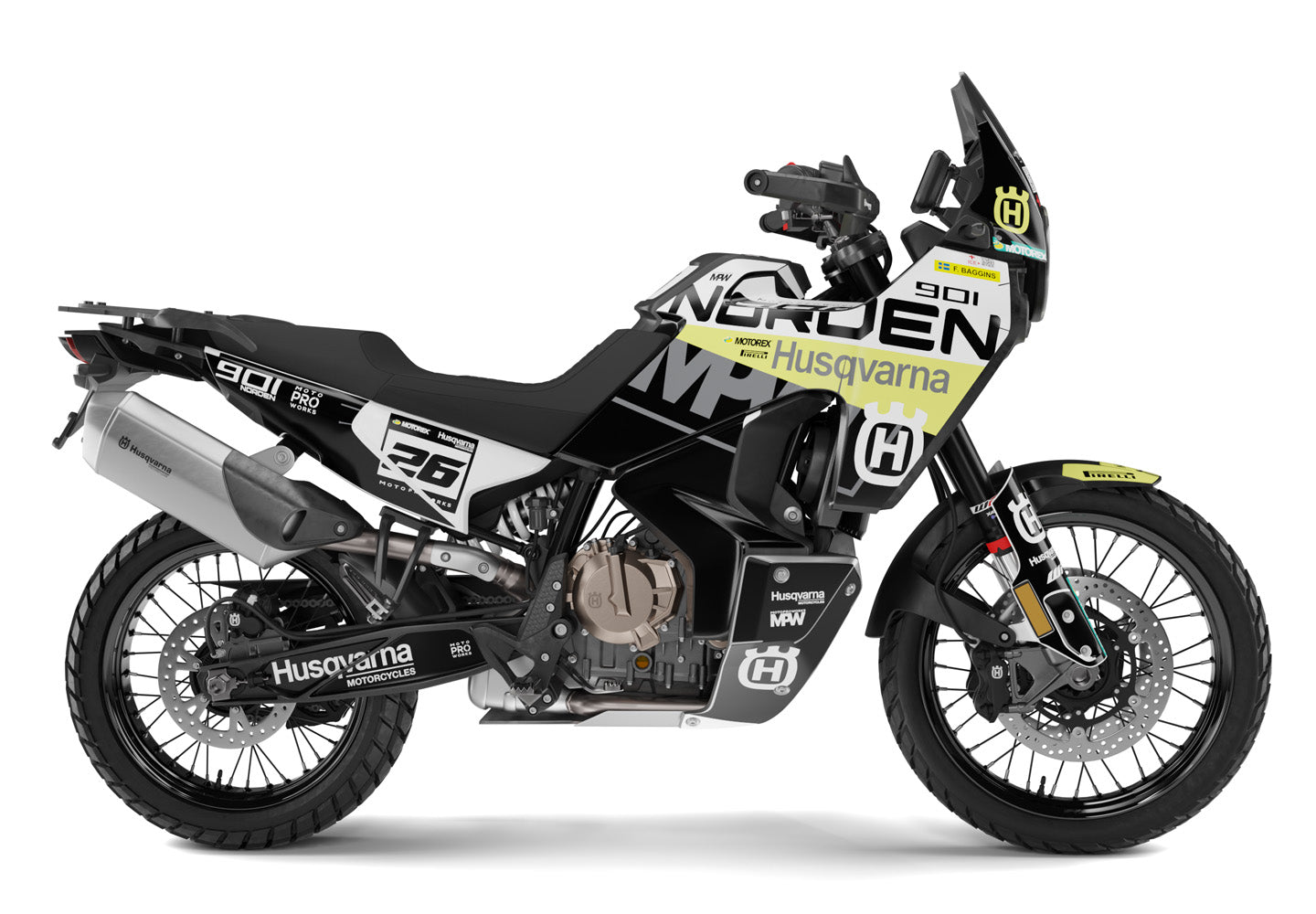 HUSQVARNA Norden 901 GRAPHICS - "P1” (Black/Yellow) - MotoProWorks