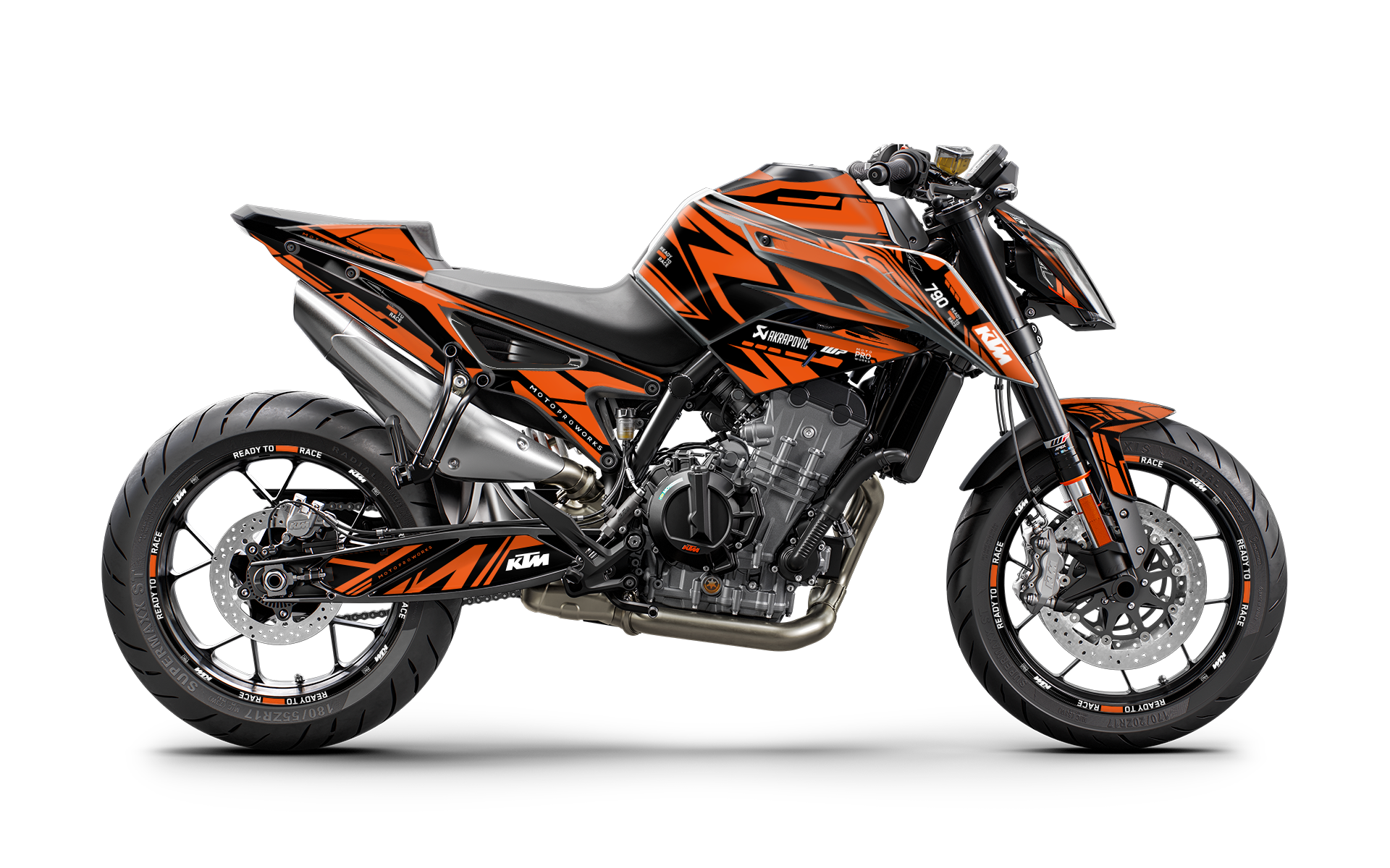KTM 790/890 Duke GRAPHICS - "Pulse" (Black/Orange) - MotoProWorks