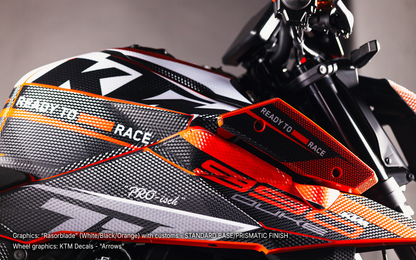 KTM 990 Duke GRAPHICS - "Rasorblade" (White/Black/Orange) - MotoProWorks